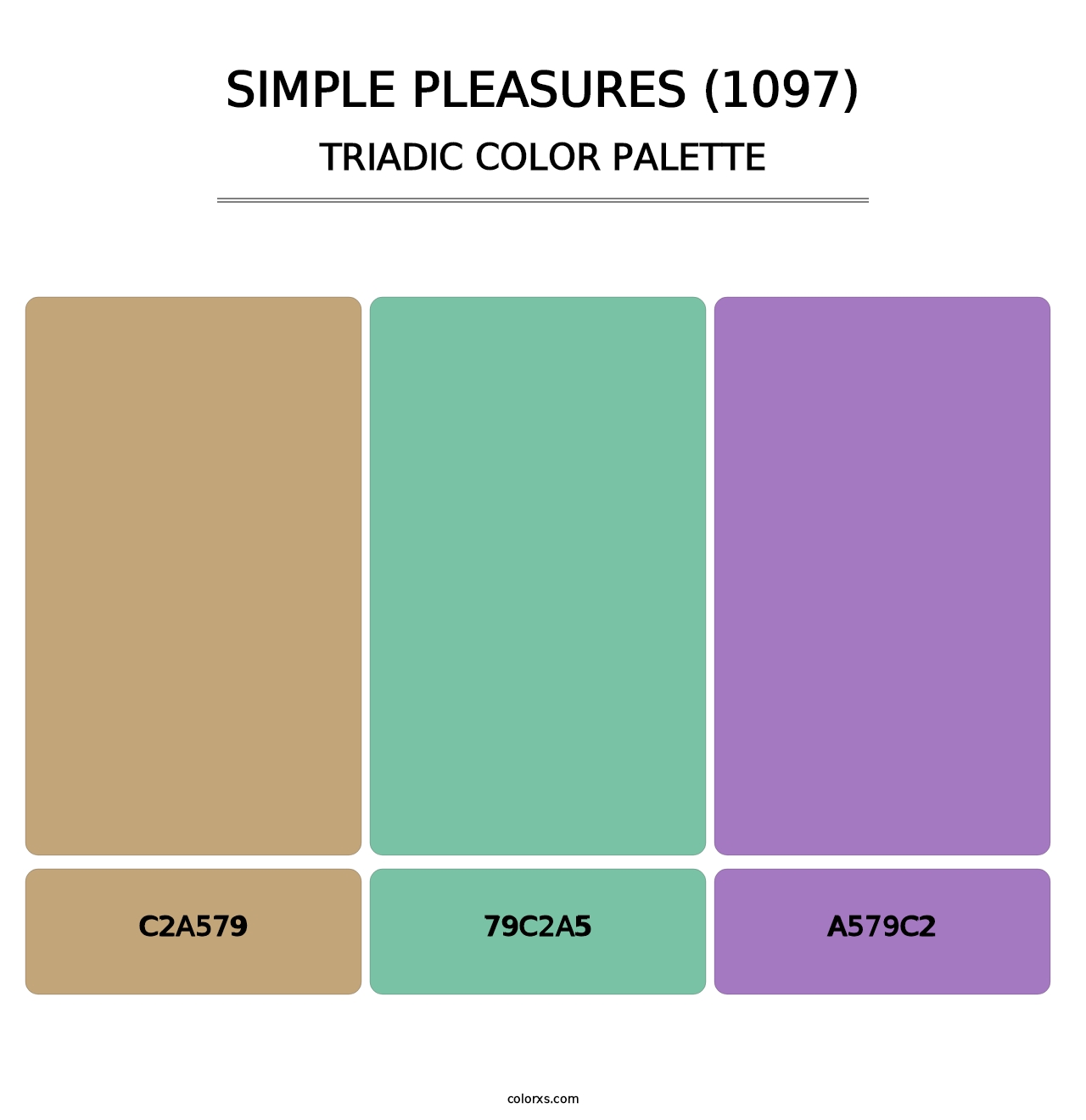 Simple Pleasures (1097) - Triadic Color Palette