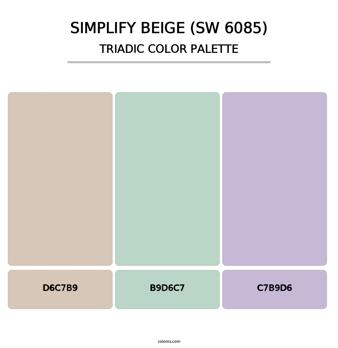 Simplify Beige (SW 6085) - Triadic Color Palette