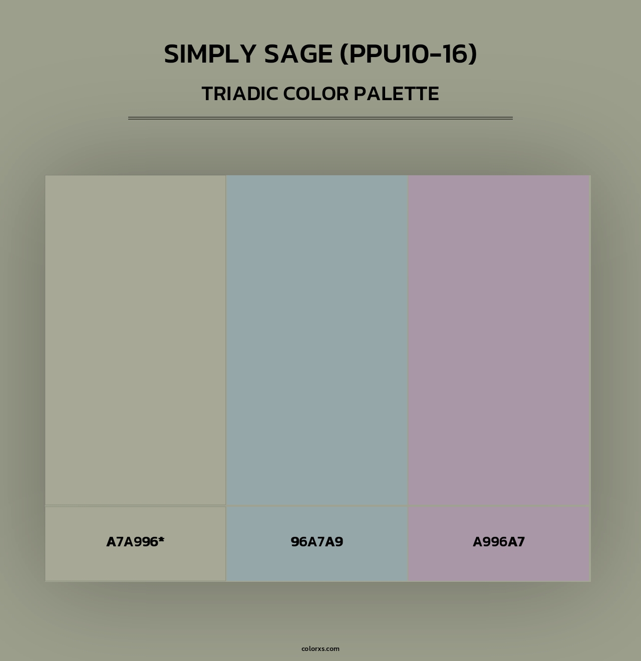 Simply Sage (PPU10-16) - Triadic Color Palette