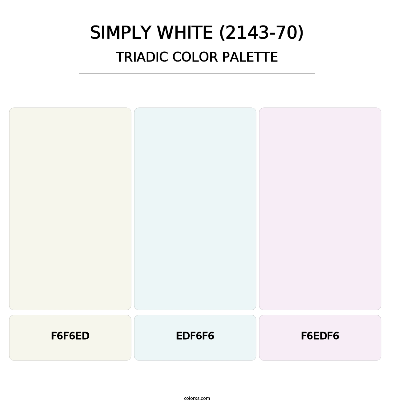 Simply White (2143-70) - Triadic Color Palette