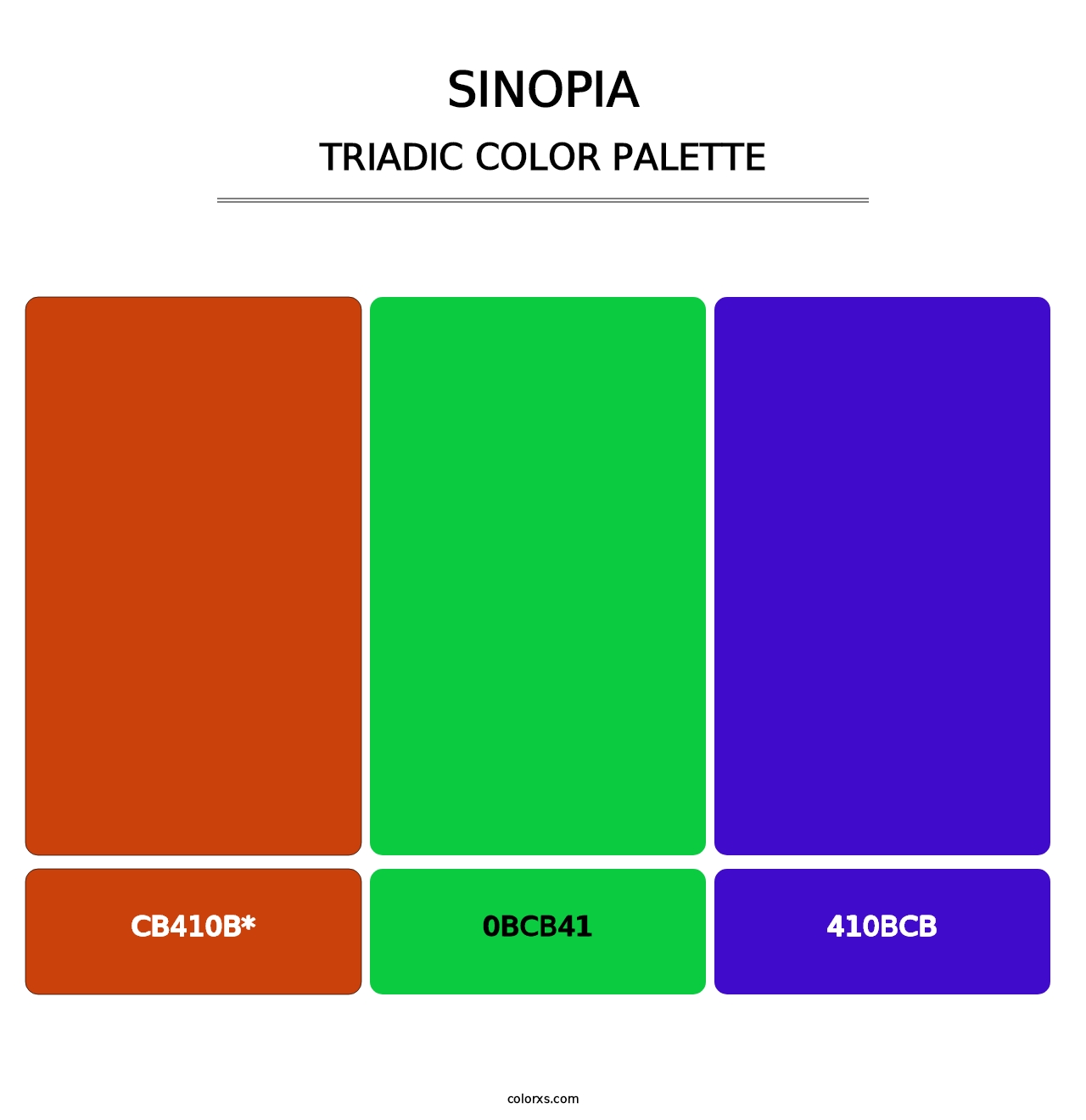 Sinopia - Triadic Color Palette