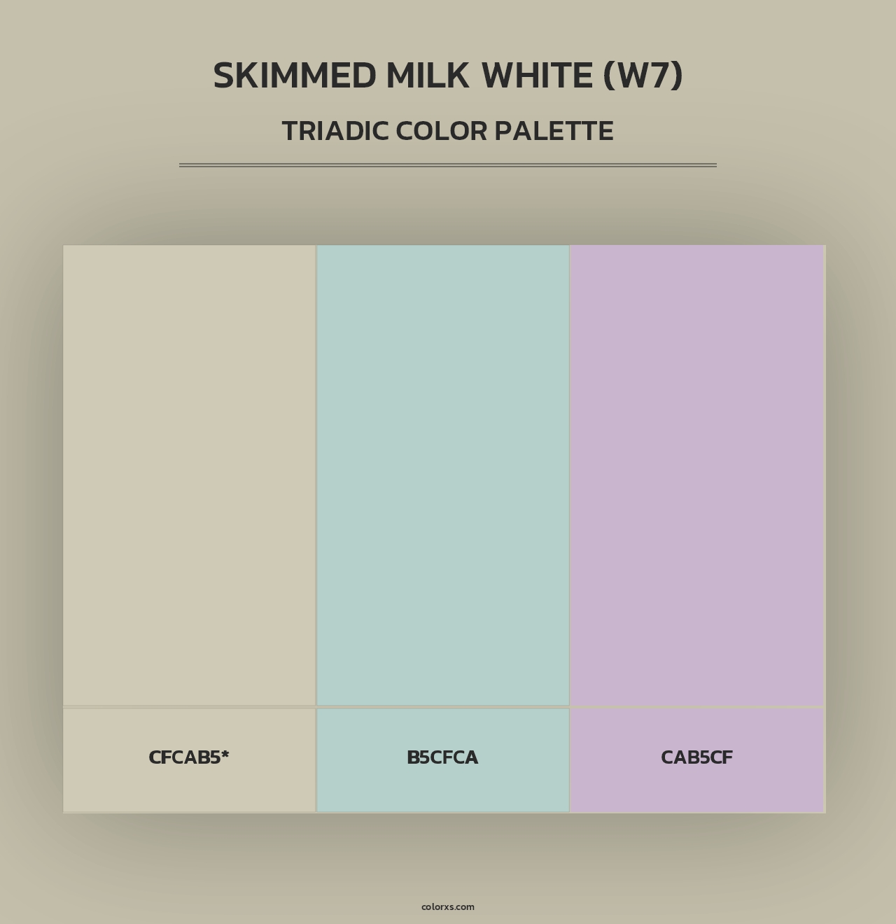 Skimmed Milk White (W7) - Triadic Color Palette