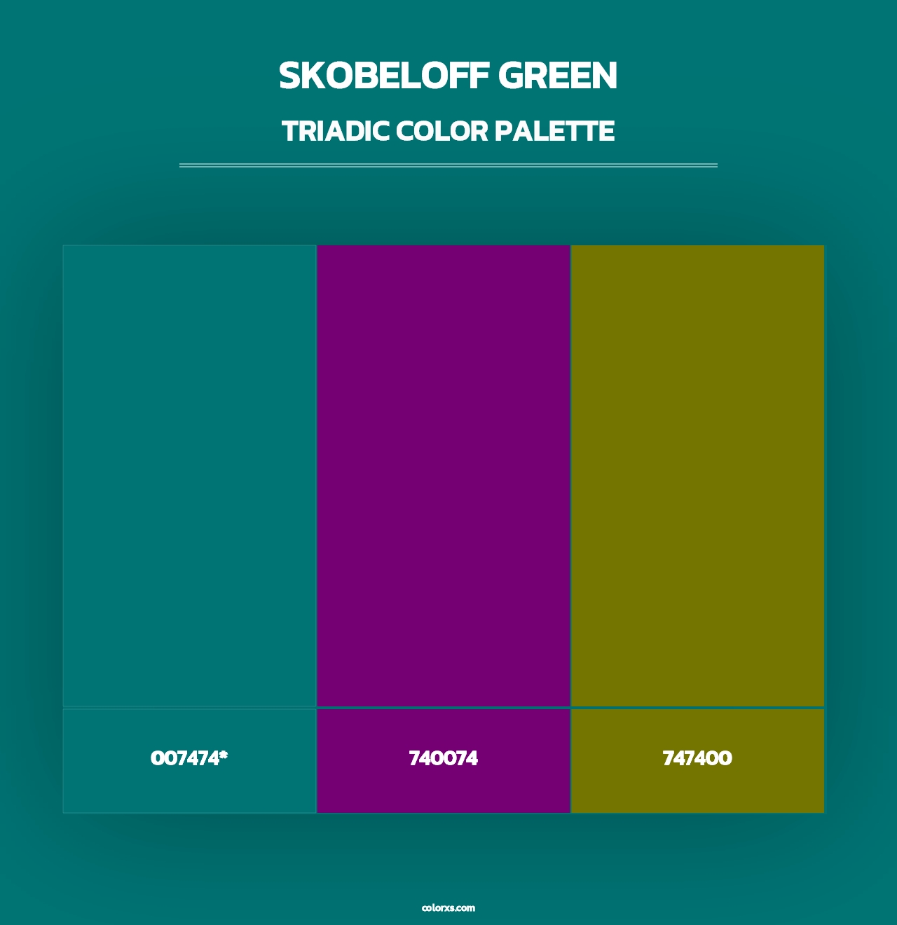 Skobeloff Green - Triadic Color Palette
