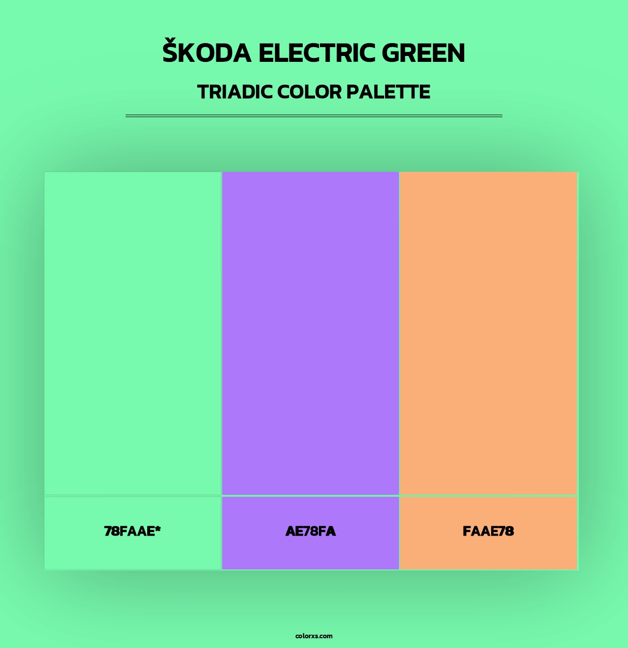 Škoda Electric Green - Triadic Color Palette