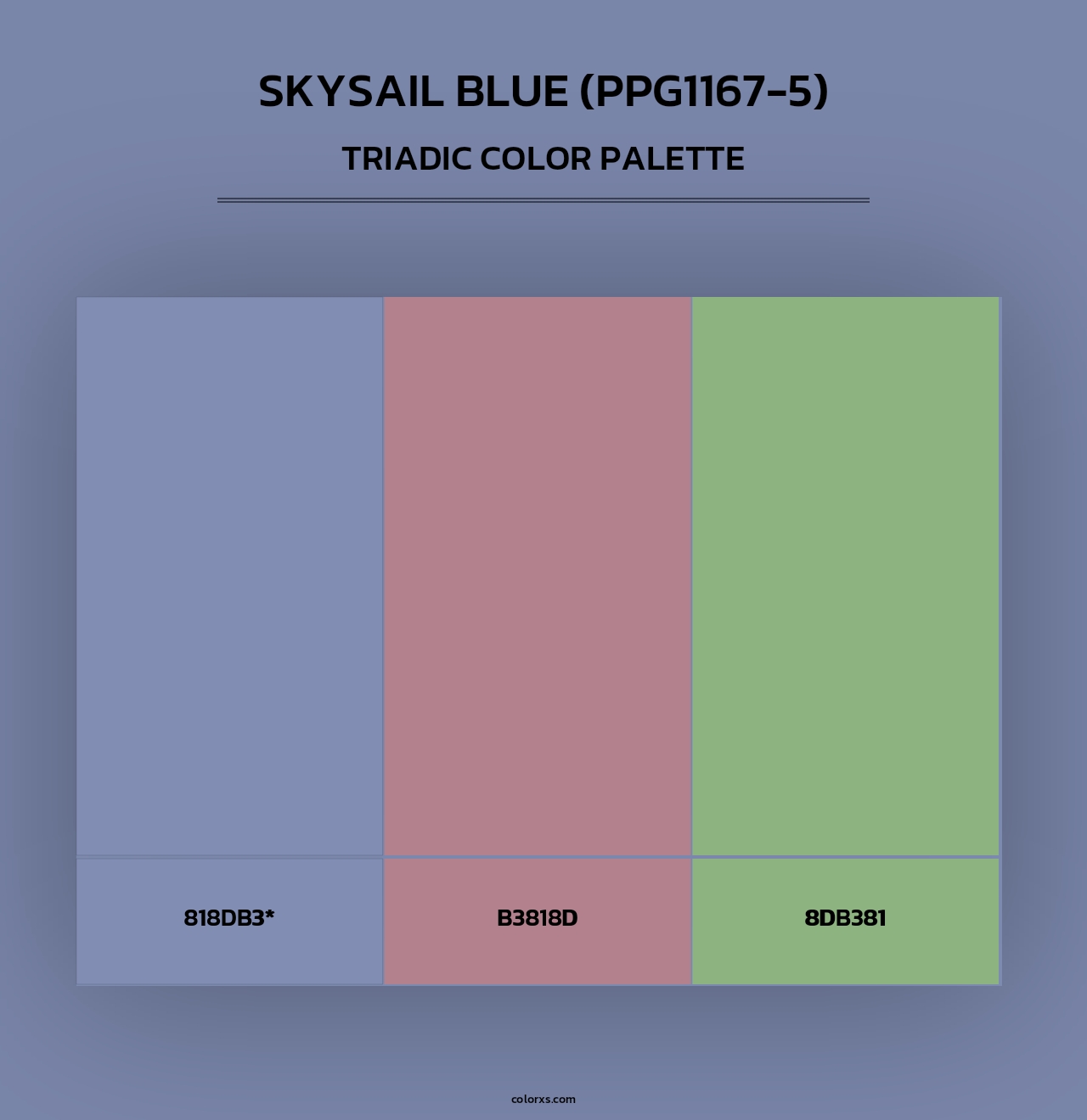 Skysail Blue (PPG1167-5) - Triadic Color Palette