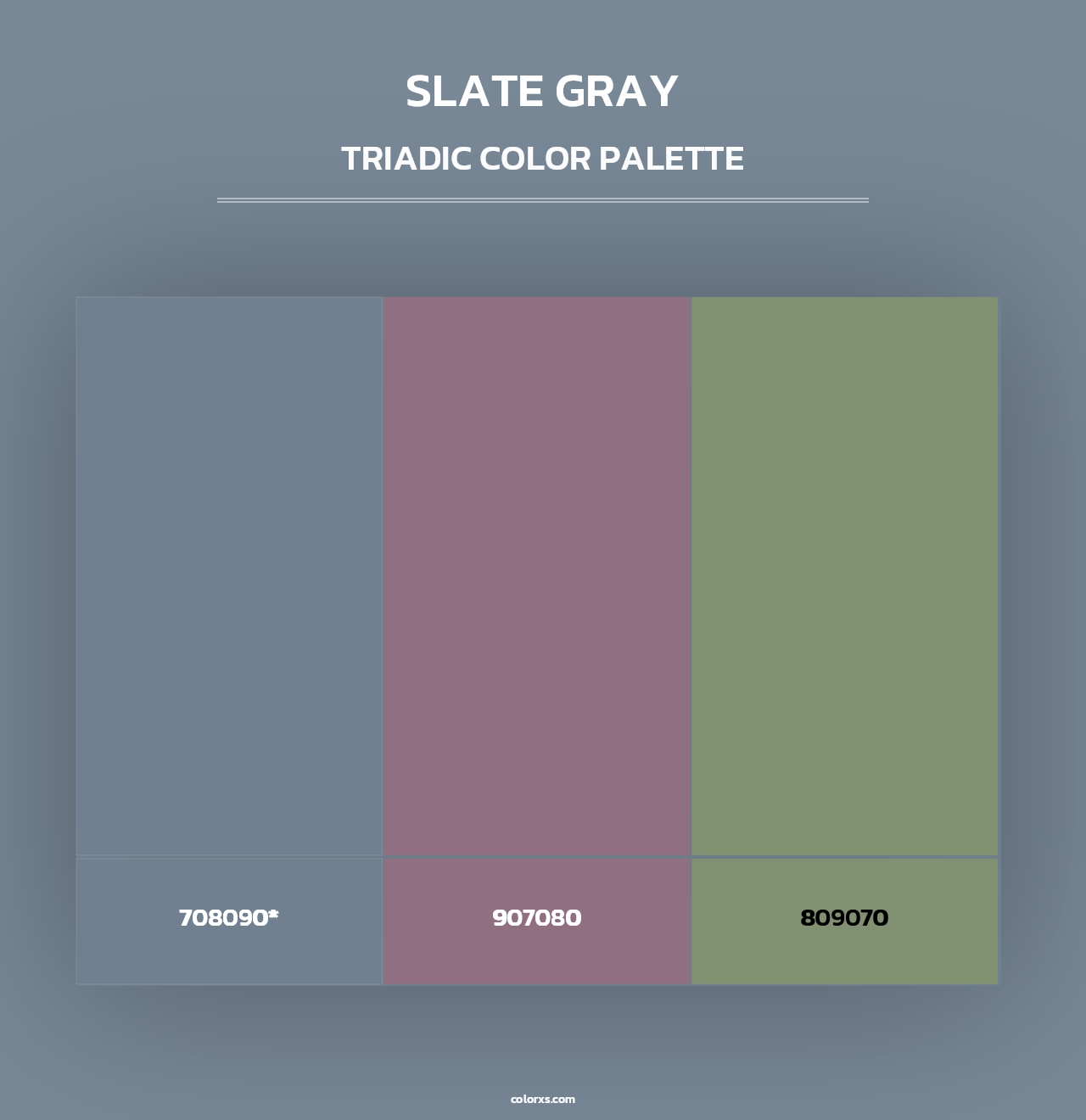 Slate Gray - Triadic Color Palette