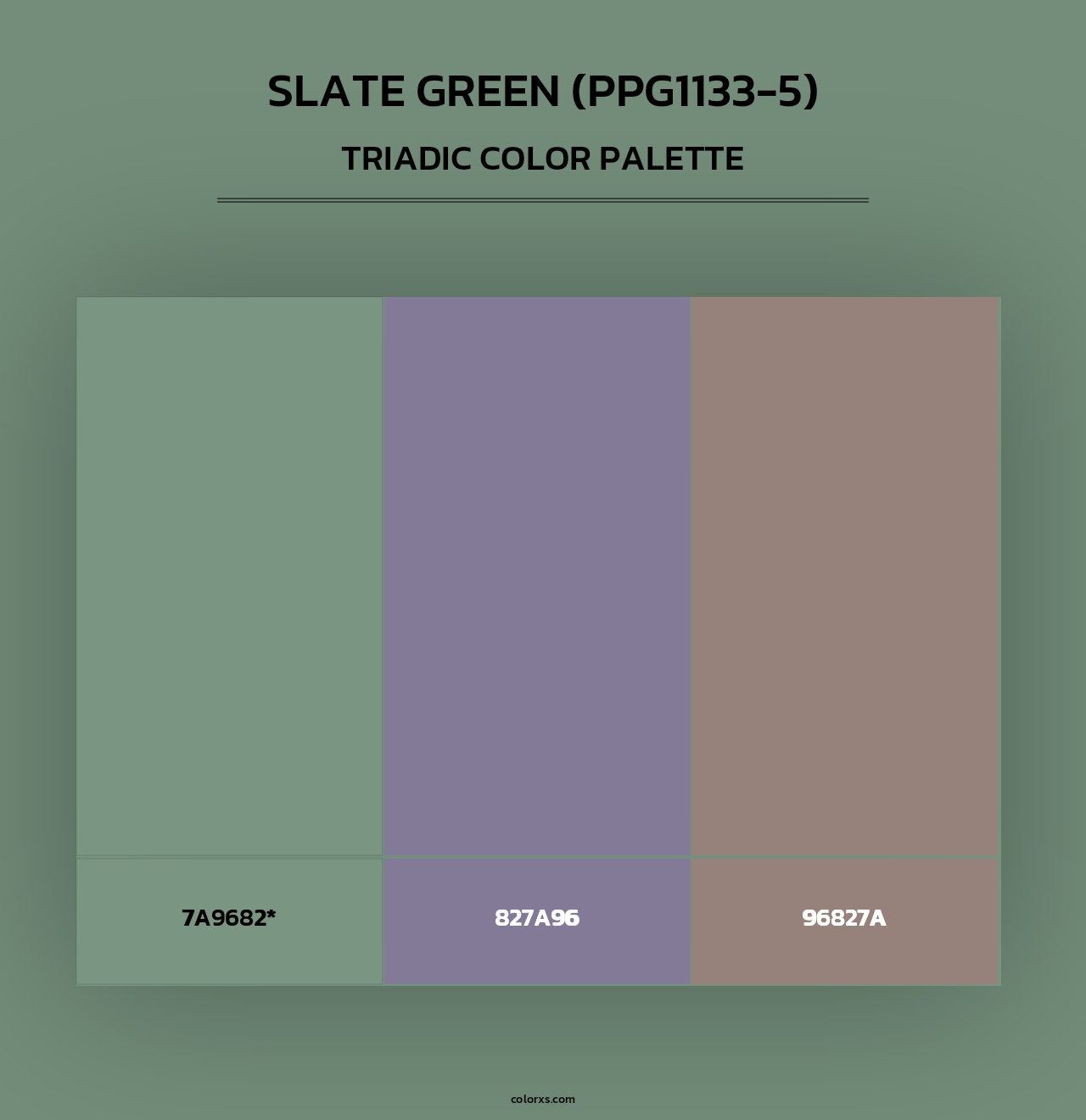 Slate Green (PPG1133-5) - Triadic Color Palette
