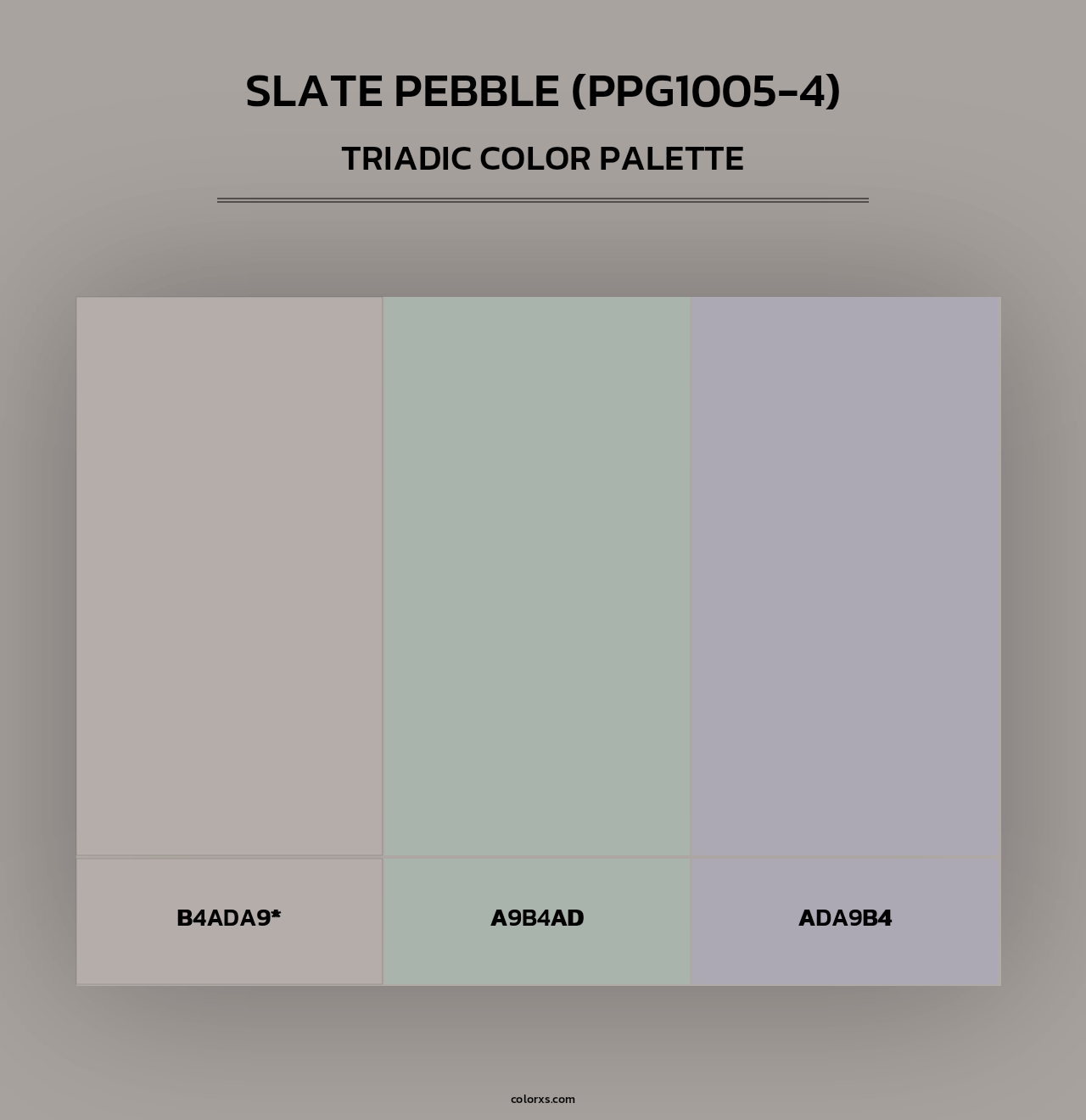 Slate Pebble (PPG1005-4) - Triadic Color Palette