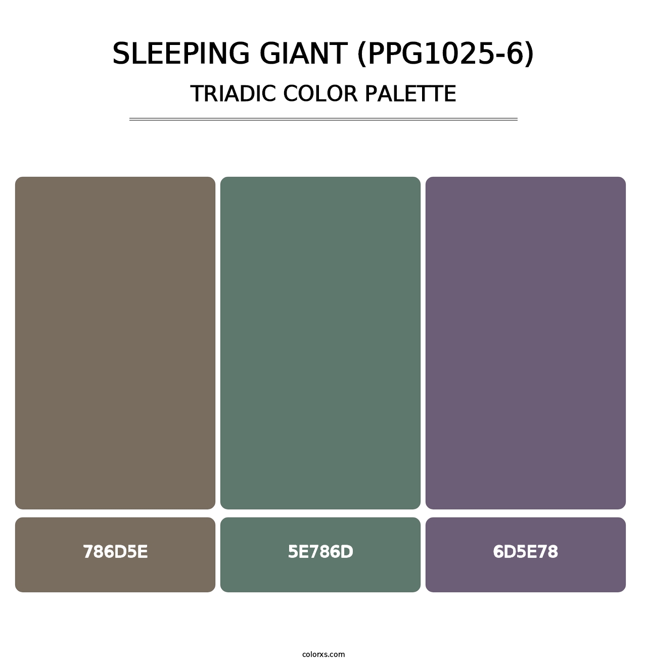 Sleeping Giant (PPG1025-6) - Triadic Color Palette