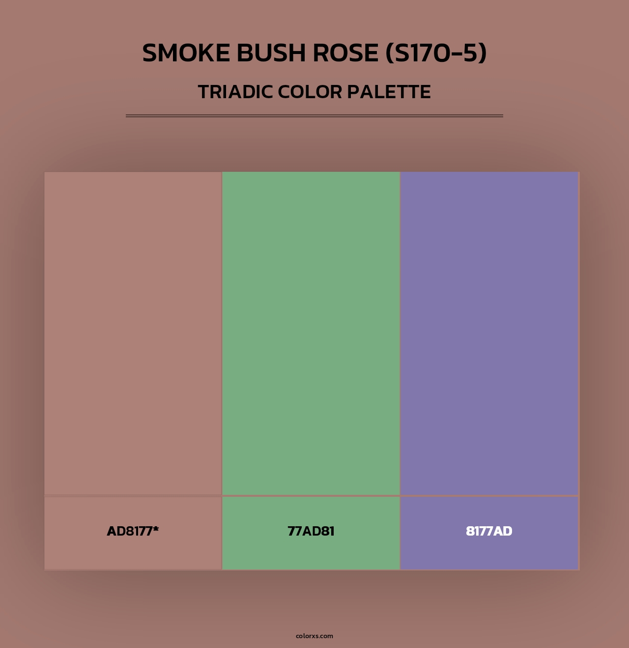 Smoke Bush Rose (S170-5) - Triadic Color Palette
