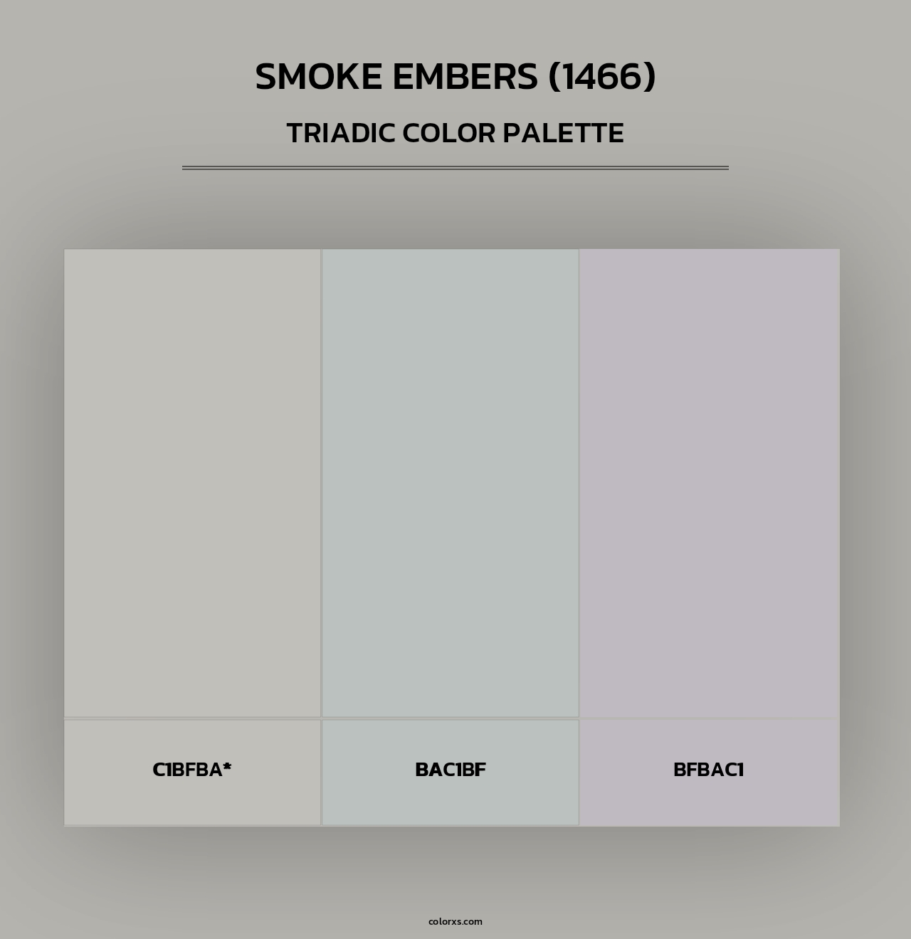 Smoke Embers (1466) - Triadic Color Palette