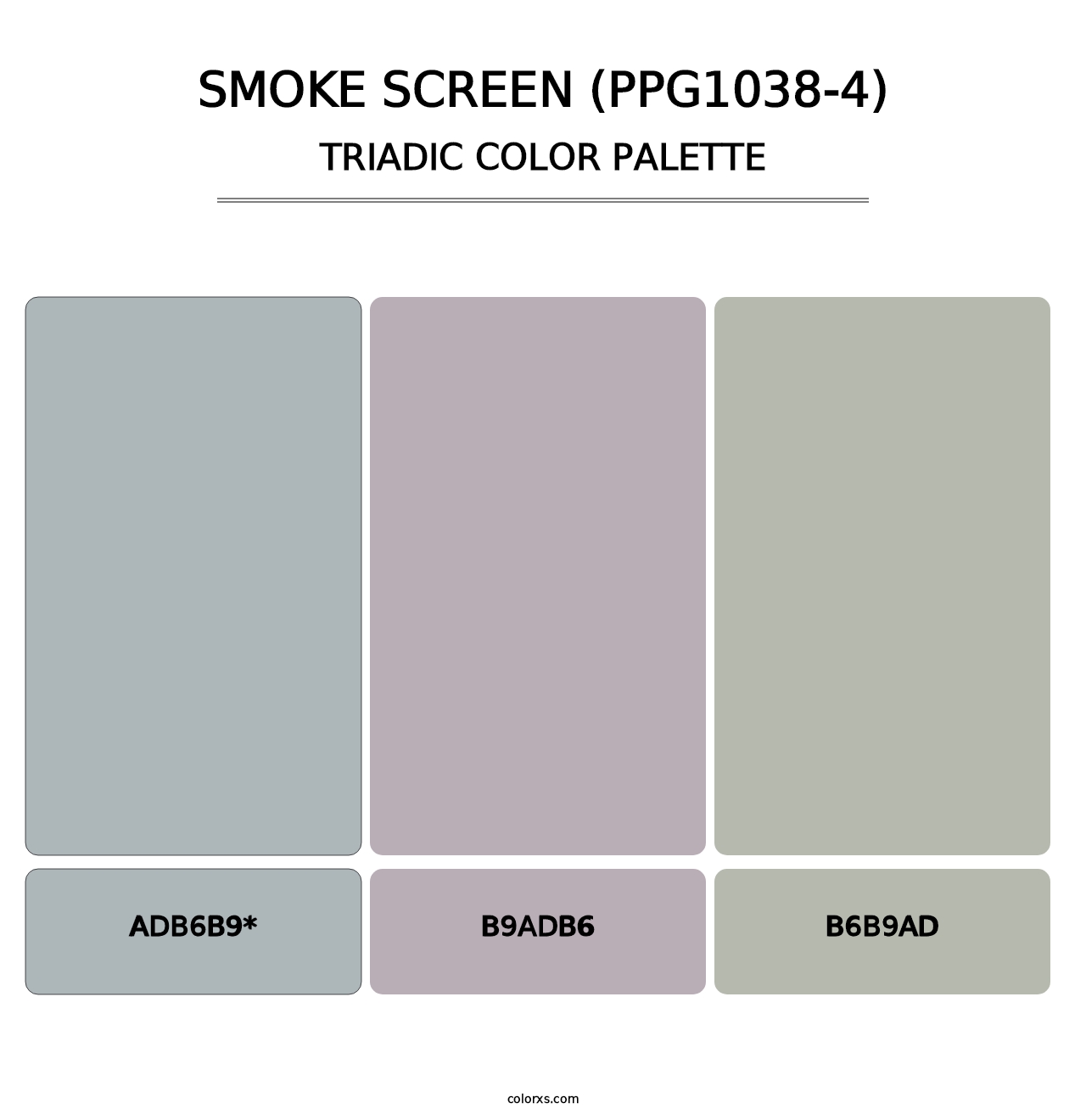 Smoke Screen (PPG1038-4) - Triadic Color Palette
