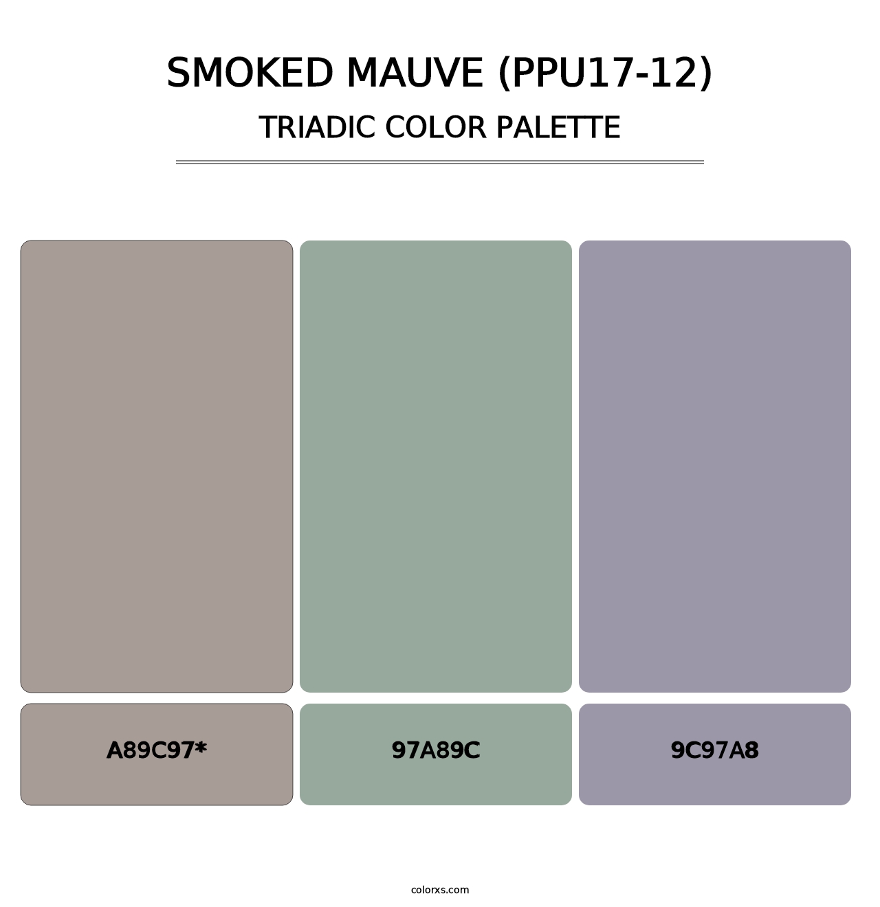 Smoked Mauve (PPU17-12) - Triadic Color Palette