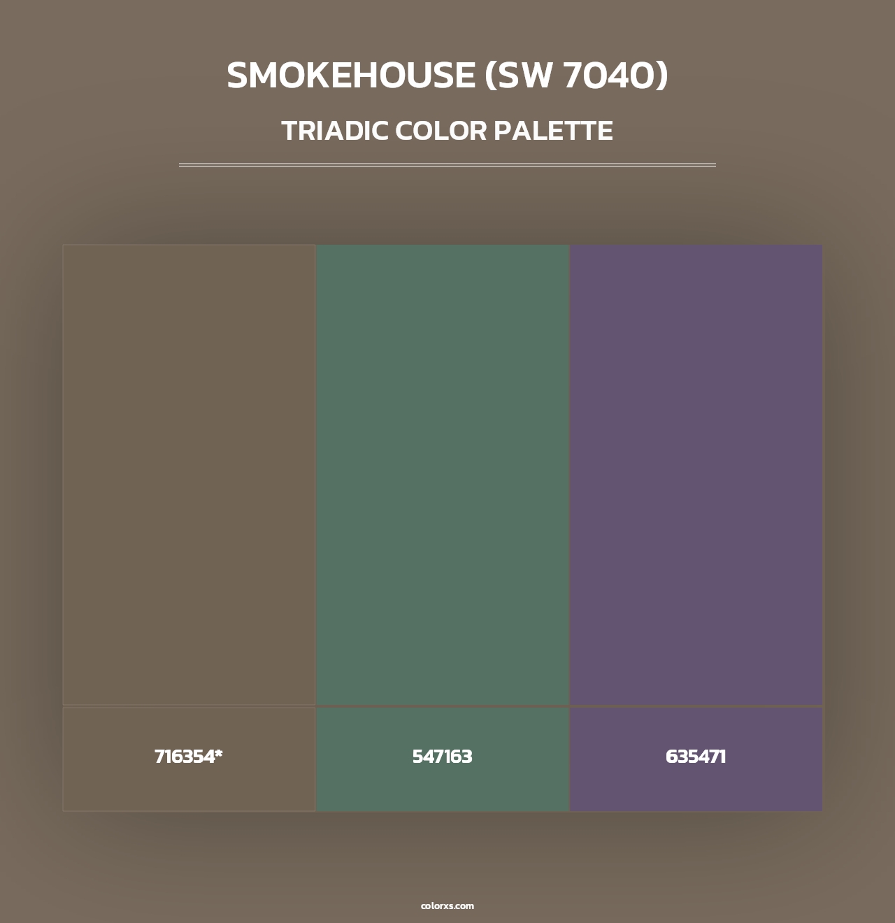 Smokehouse (SW 7040) - Triadic Color Palette