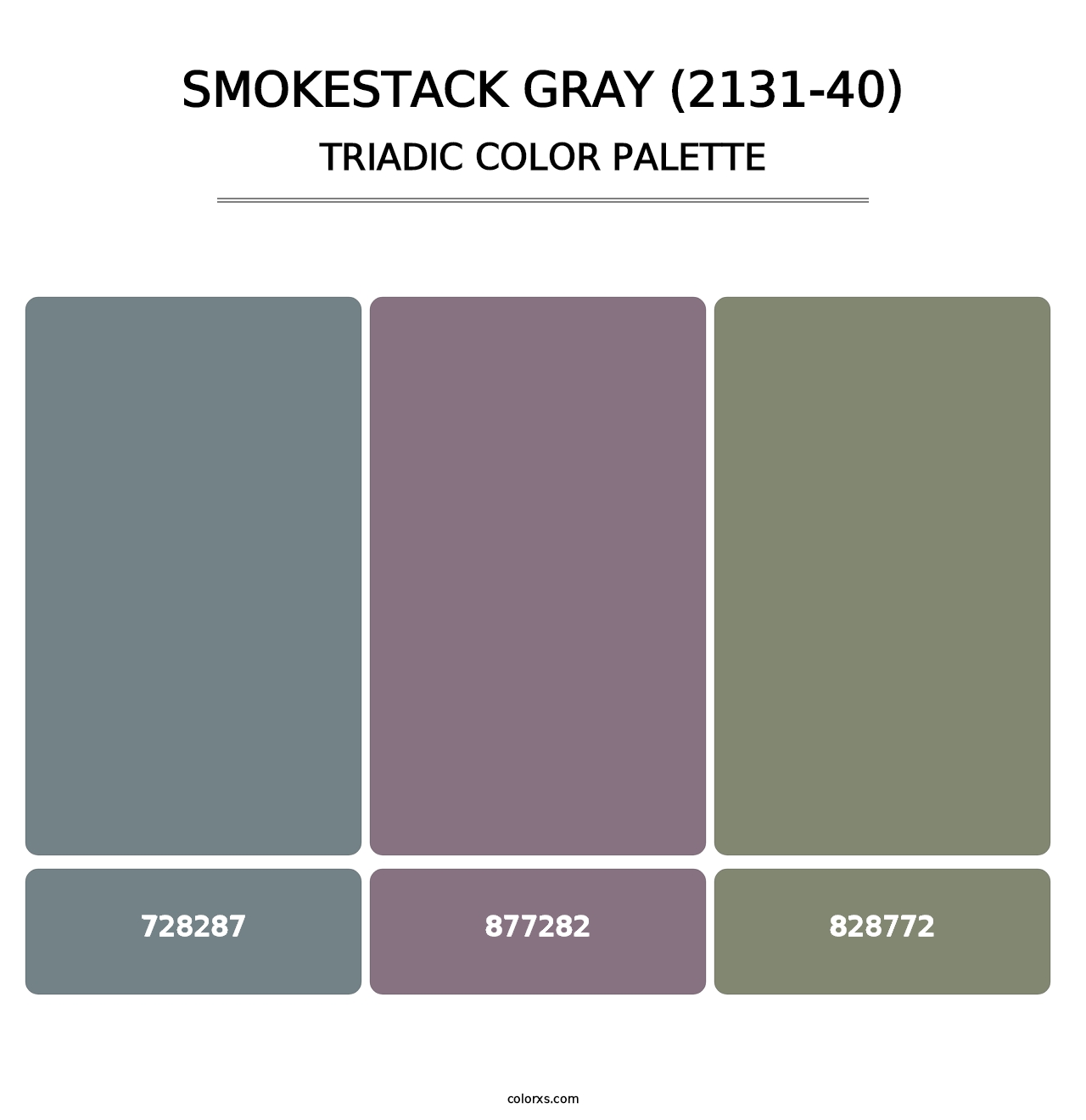 Smokestack Gray (2131-40) - Triadic Color Palette