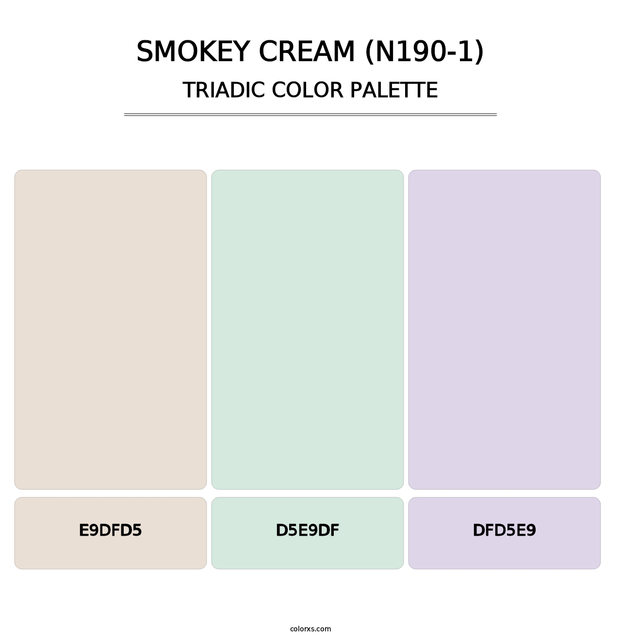 Smokey Cream (N190-1) - Triadic Color Palette