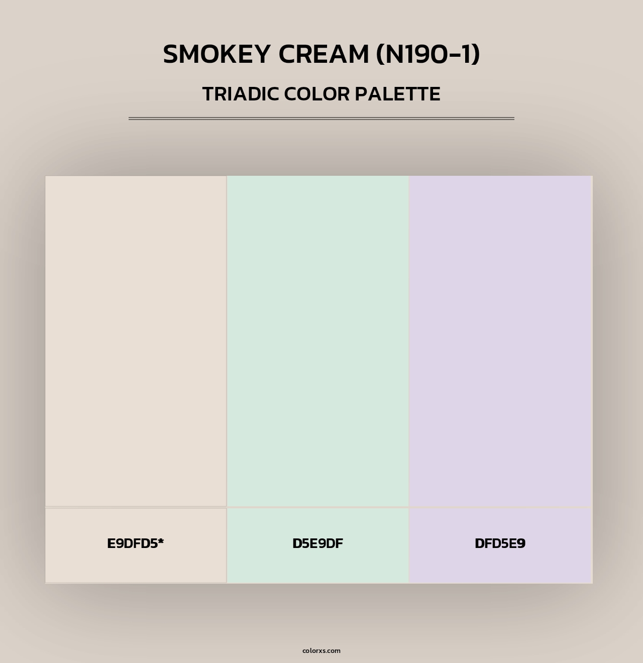 Smokey Cream (N190-1) - Triadic Color Palette