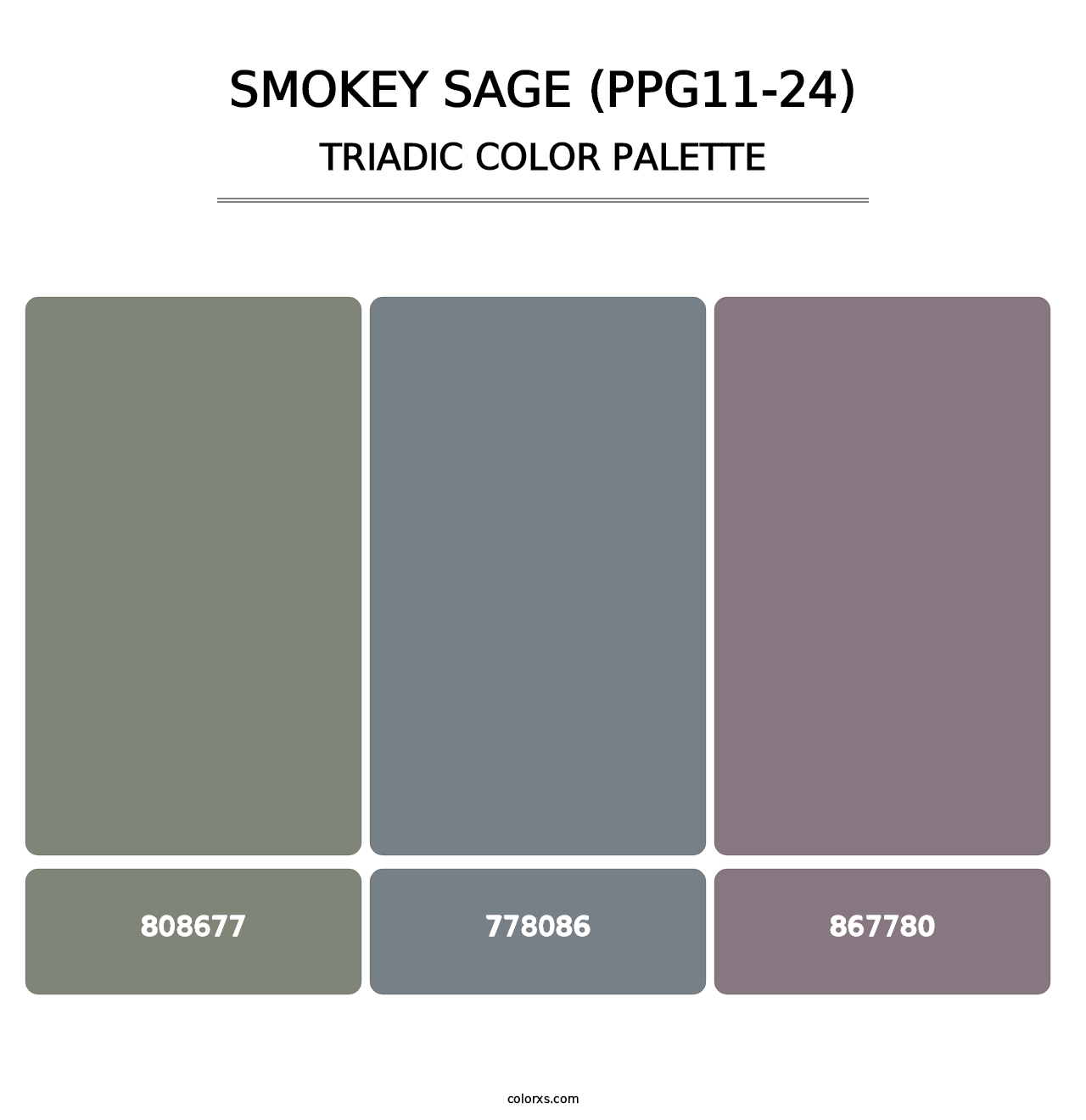 Smokey Sage (PPG11-24) - Triadic Color Palette