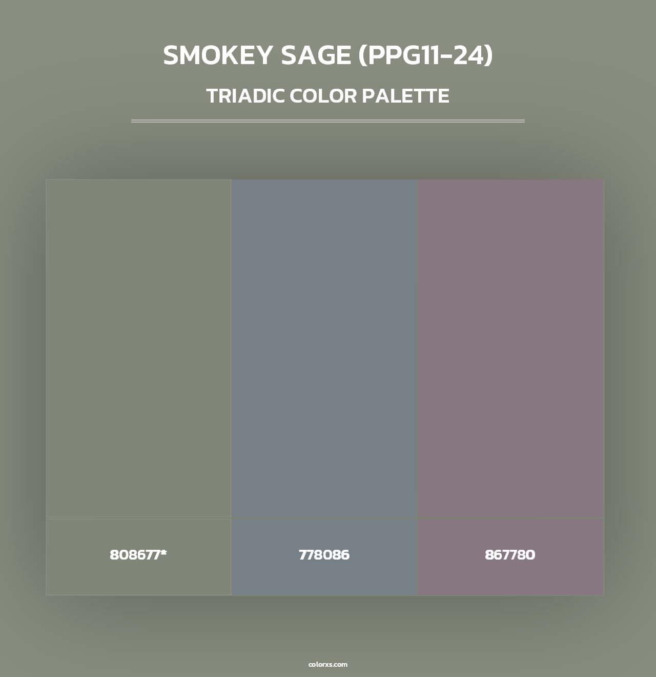 Smokey Sage (PPG11-24) - Triadic Color Palette