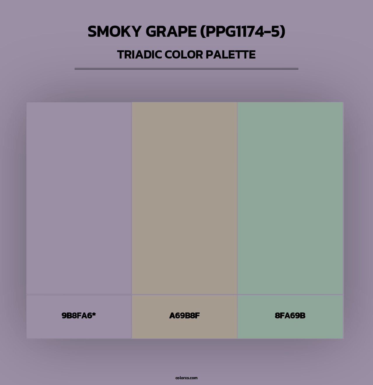 Smoky Grape (PPG1174-5) - Triadic Color Palette