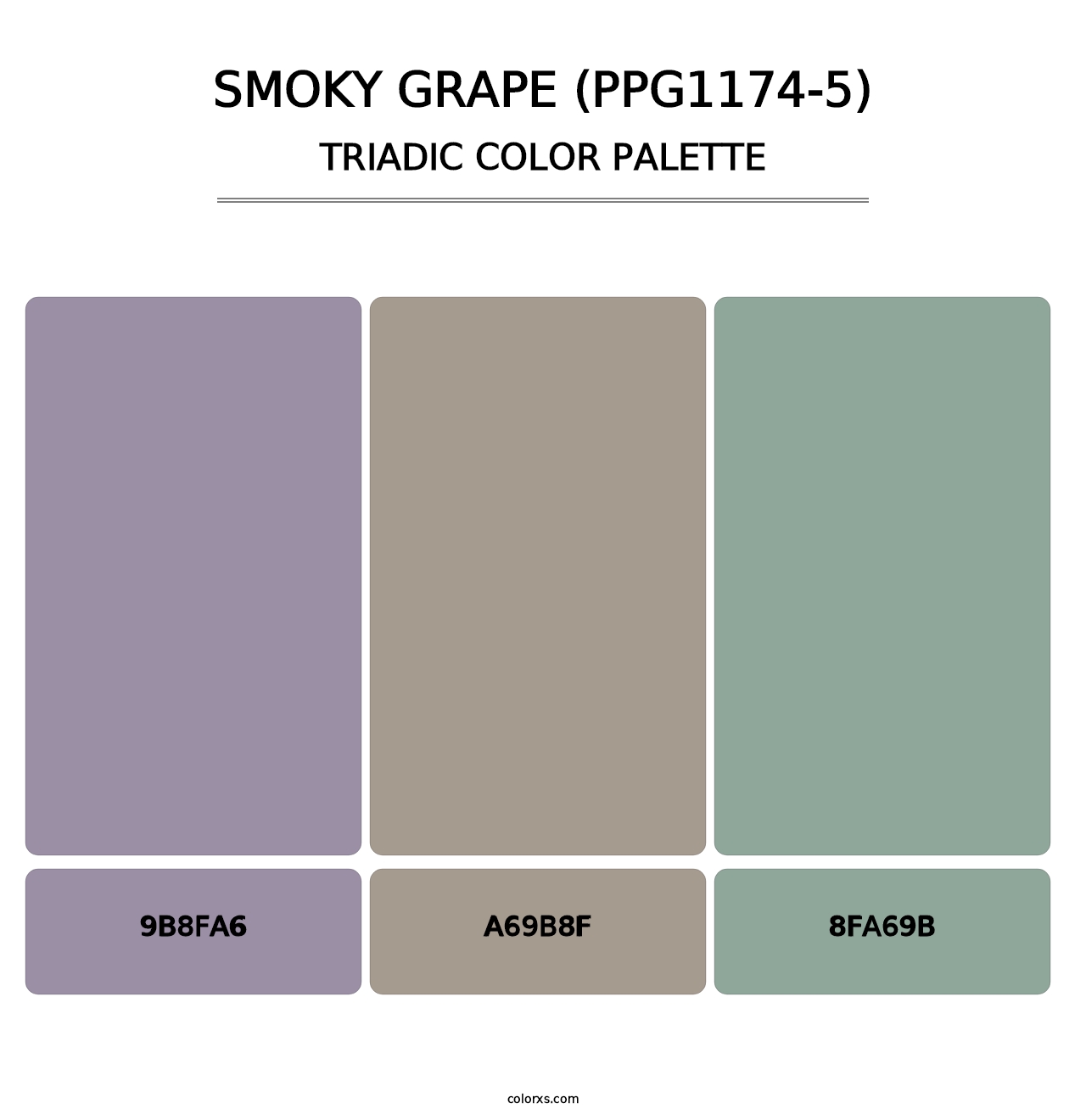 Smoky Grape (PPG1174-5) - Triadic Color Palette