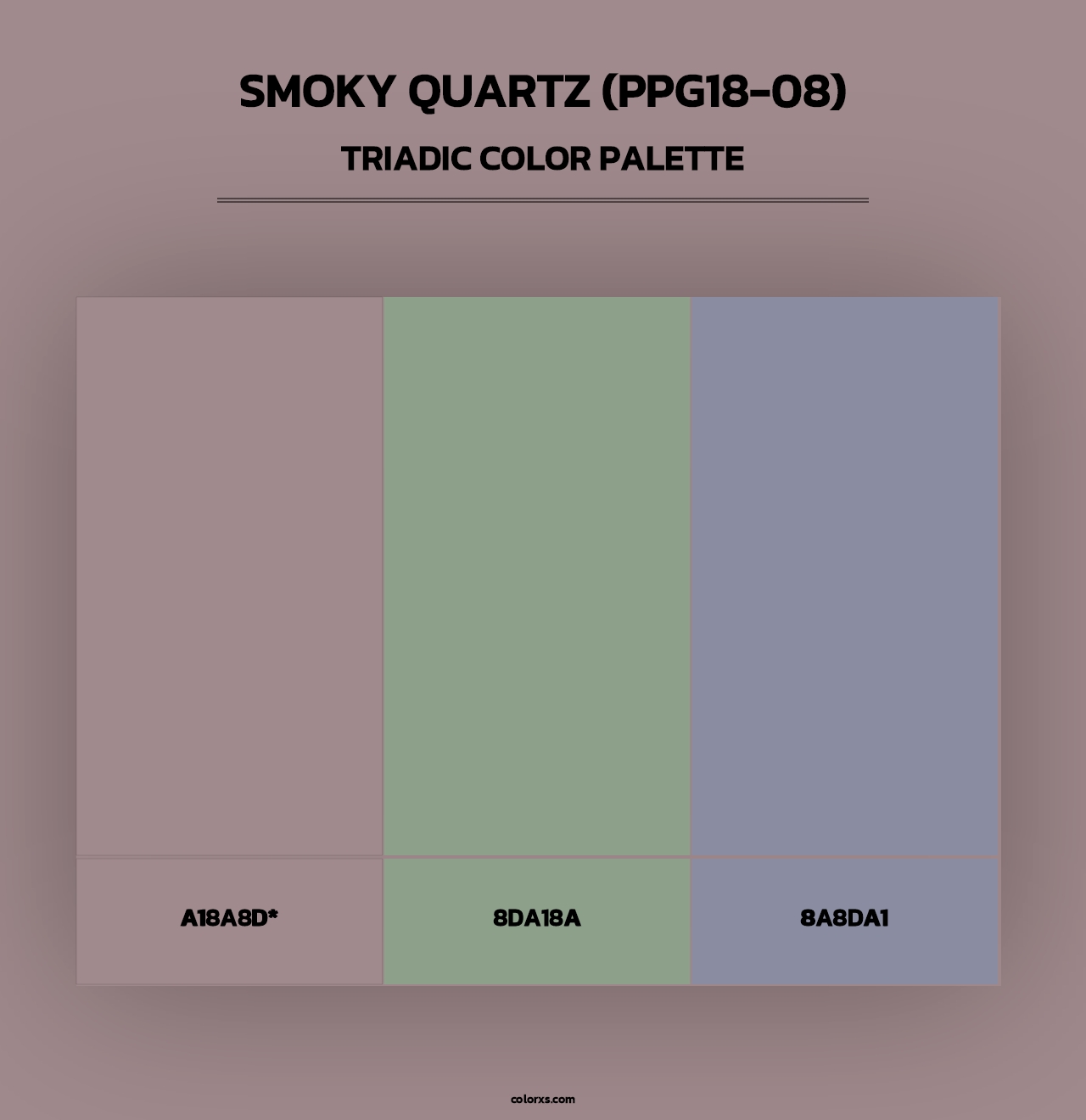 Smoky Quartz (PPG18-08) - Triadic Color Palette