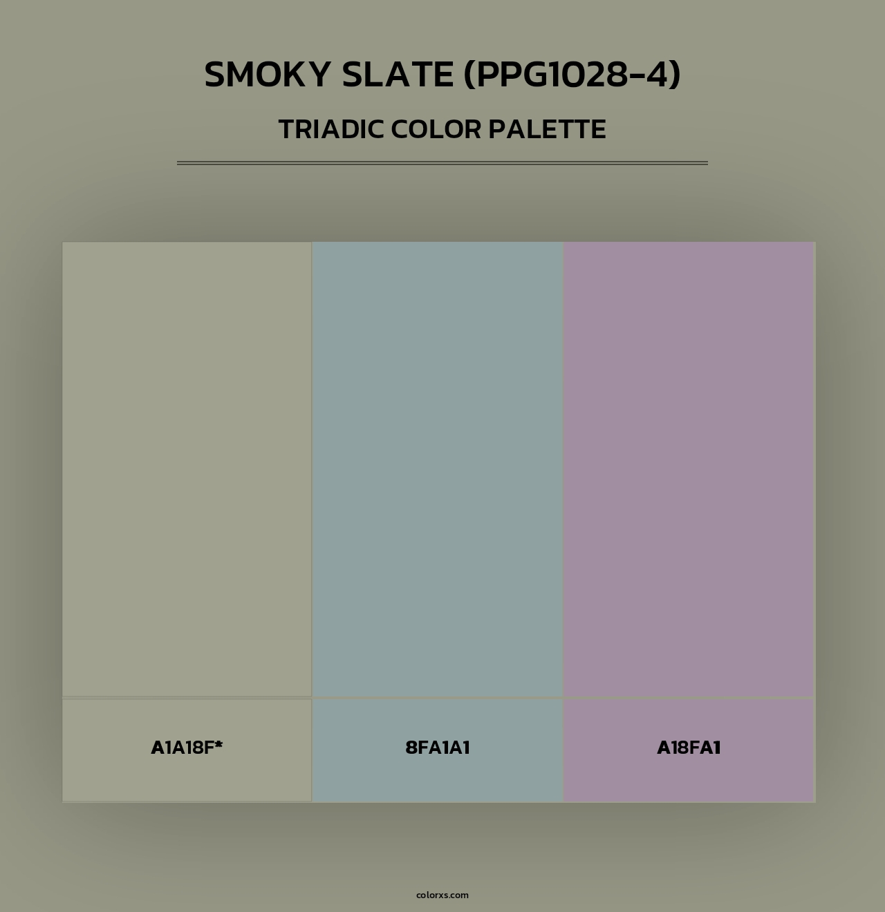 Smoky Slate (PPG1028-4) - Triadic Color Palette