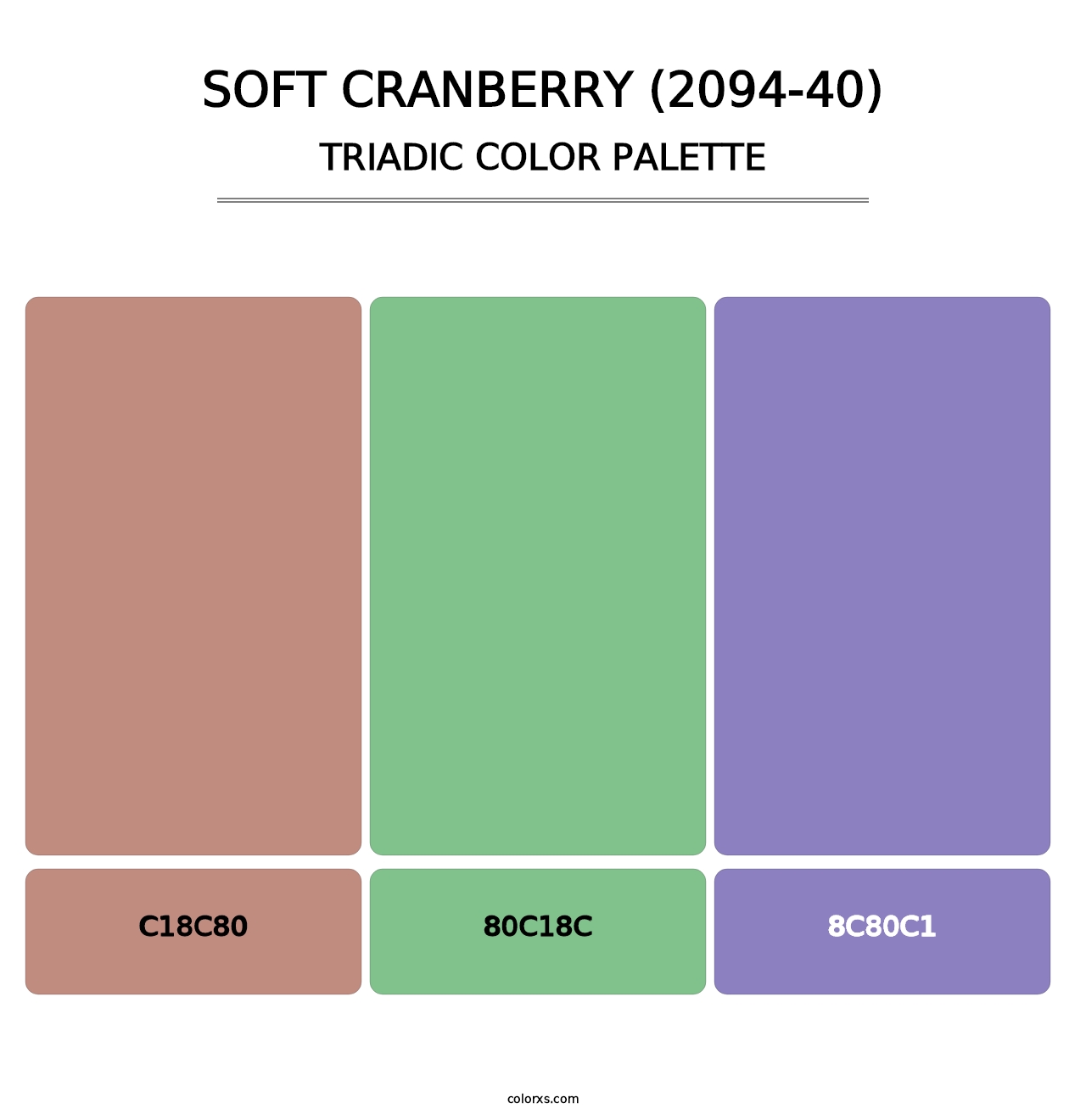 Soft Cranberry (2094-40) - Triadic Color Palette