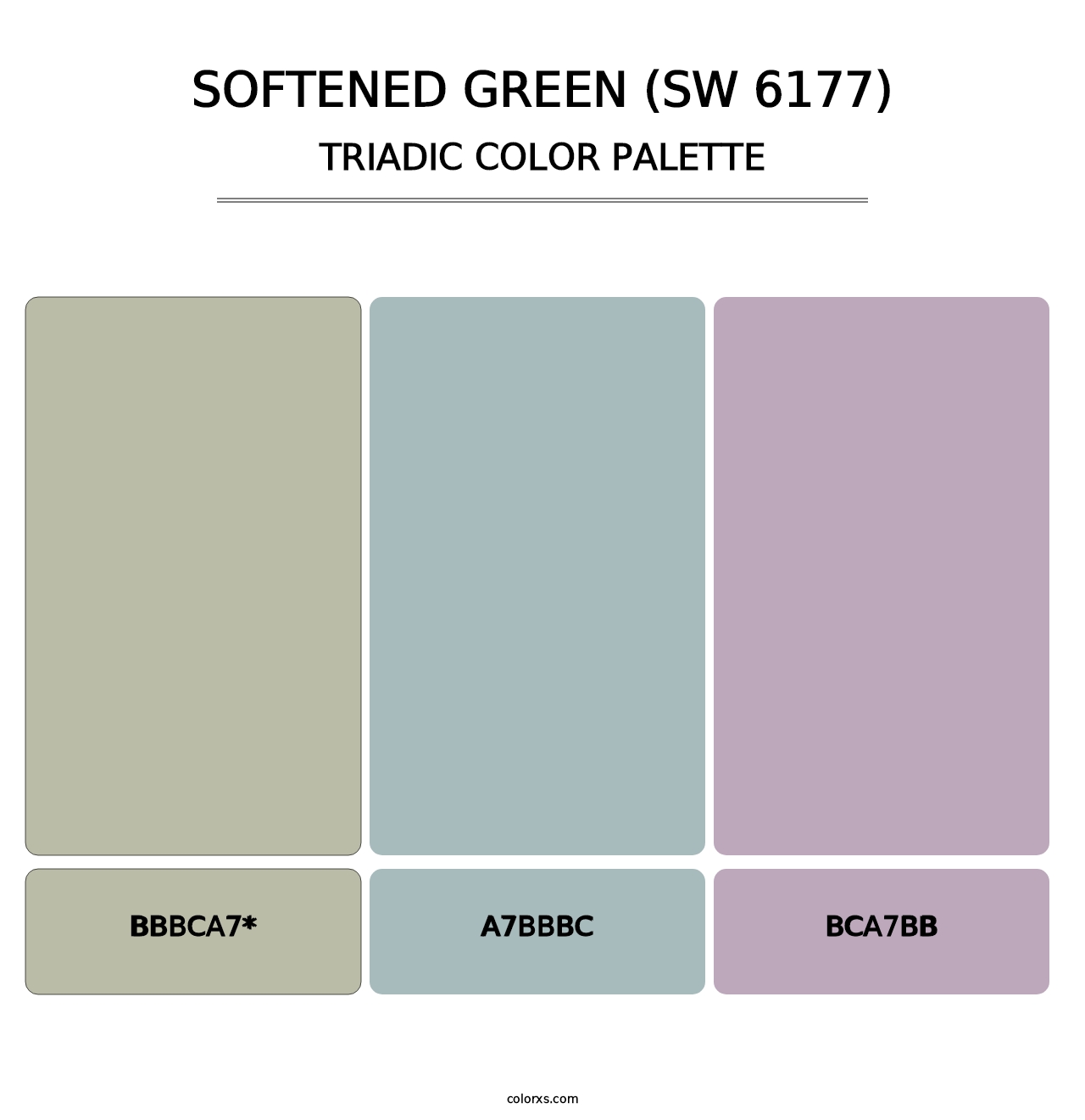 Softened Green (SW 6177) - Triadic Color Palette