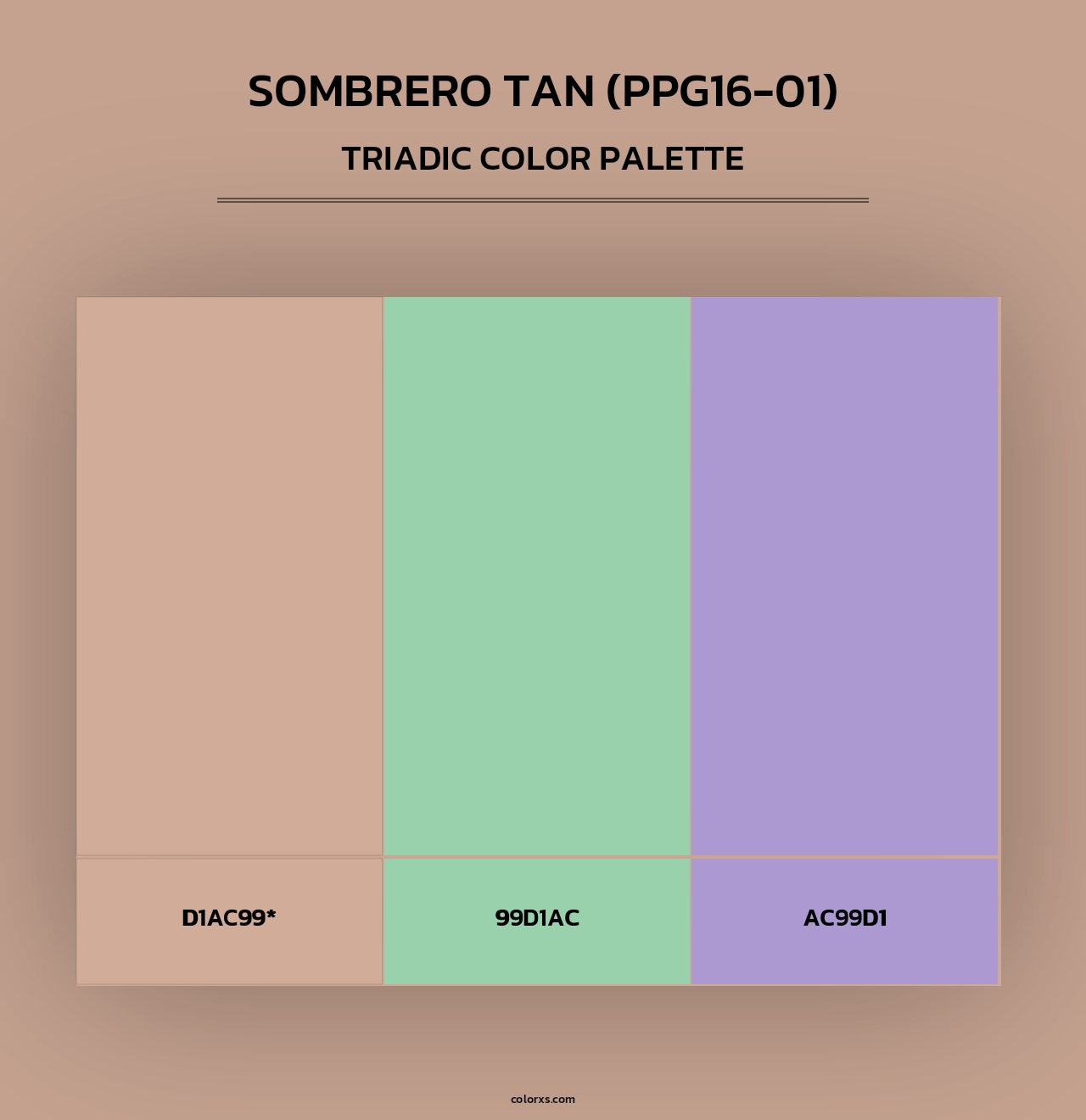 Sombrero Tan (PPG16-01) - Triadic Color Palette