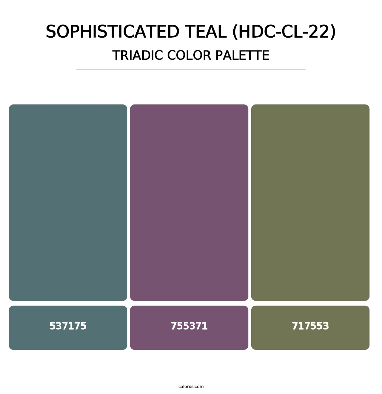 Sophisticated Teal (HDC-CL-22) - Triadic Color Palette