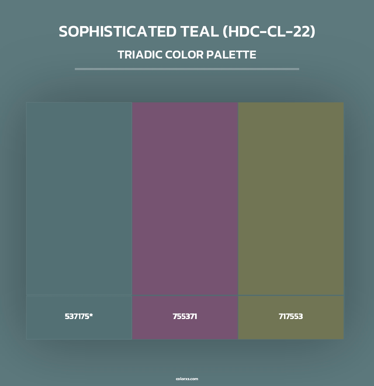 Sophisticated Teal (HDC-CL-22) - Triadic Color Palette