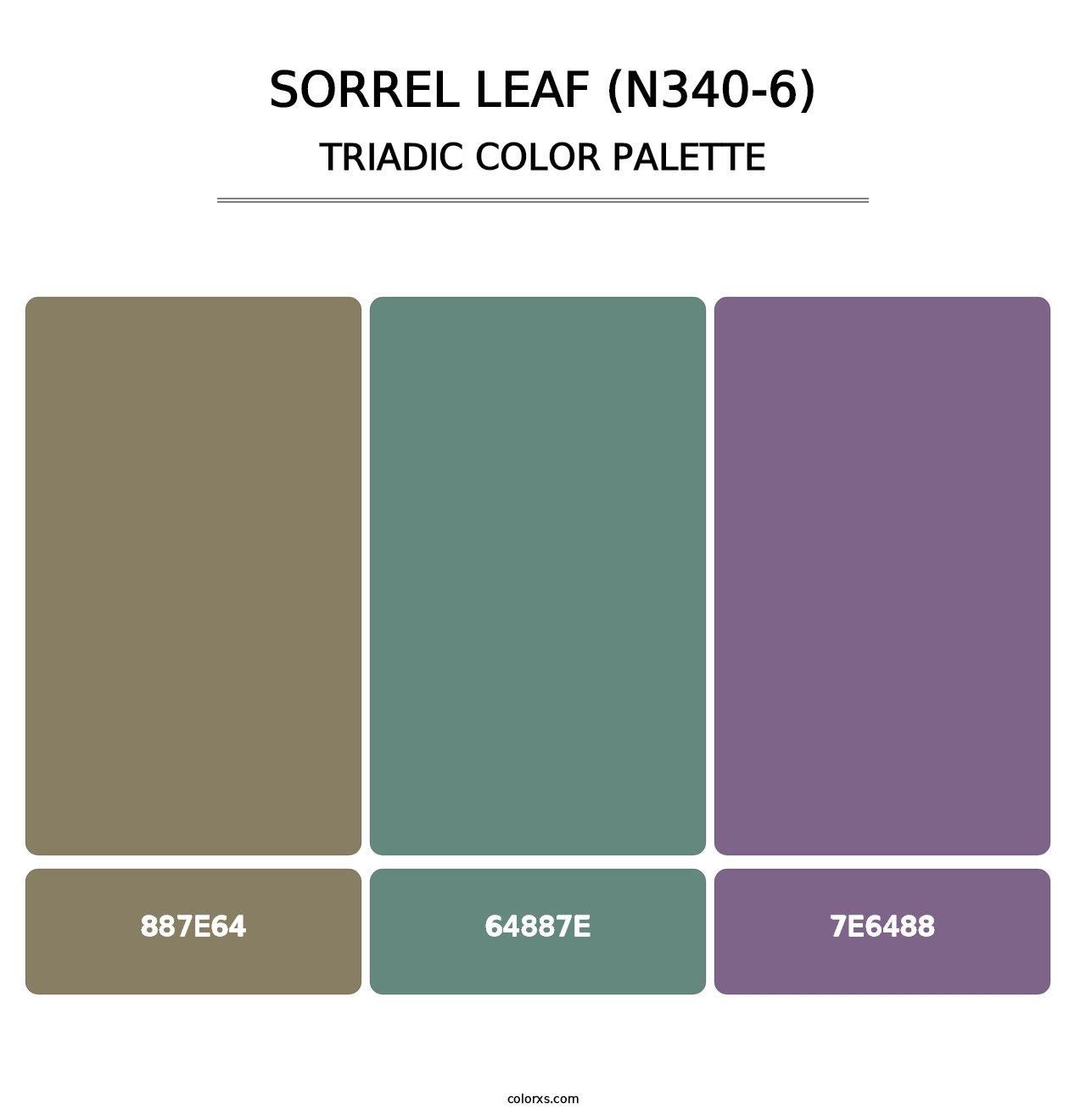 Sorrel Leaf (N340-6) - Triadic Color Palette