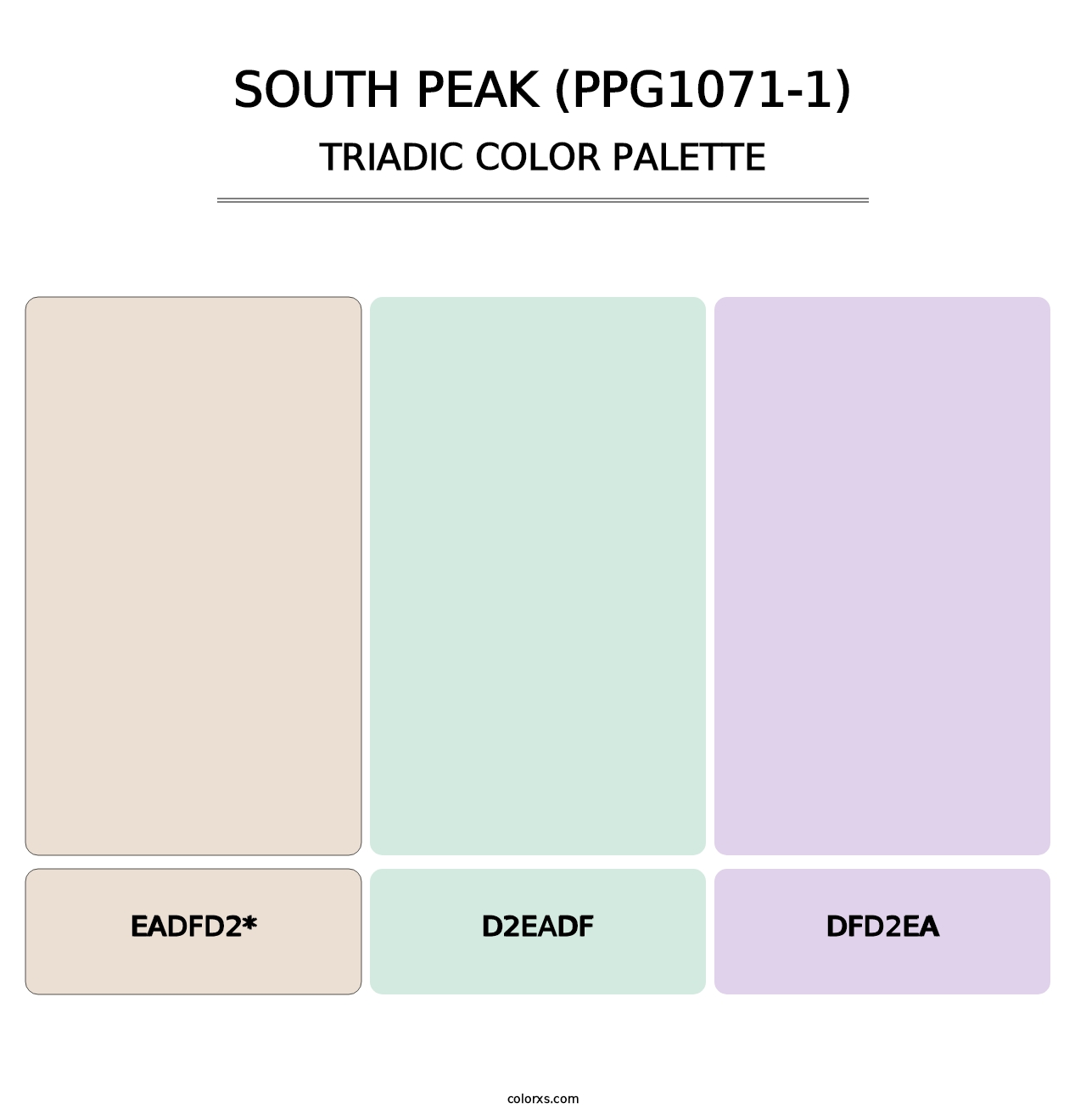 South Peak (PPG1071-1) - Triadic Color Palette