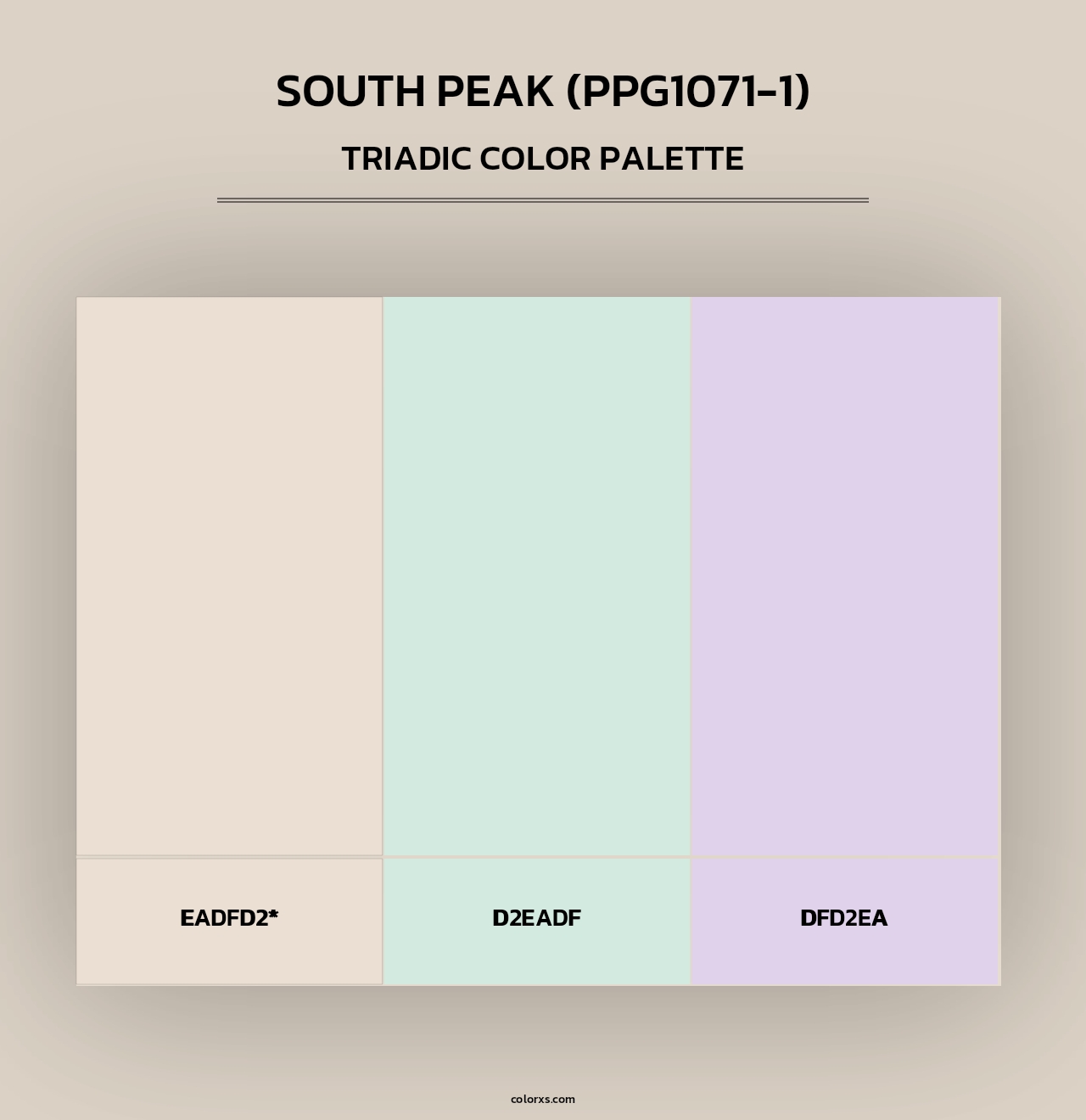 South Peak (PPG1071-1) - Triadic Color Palette
