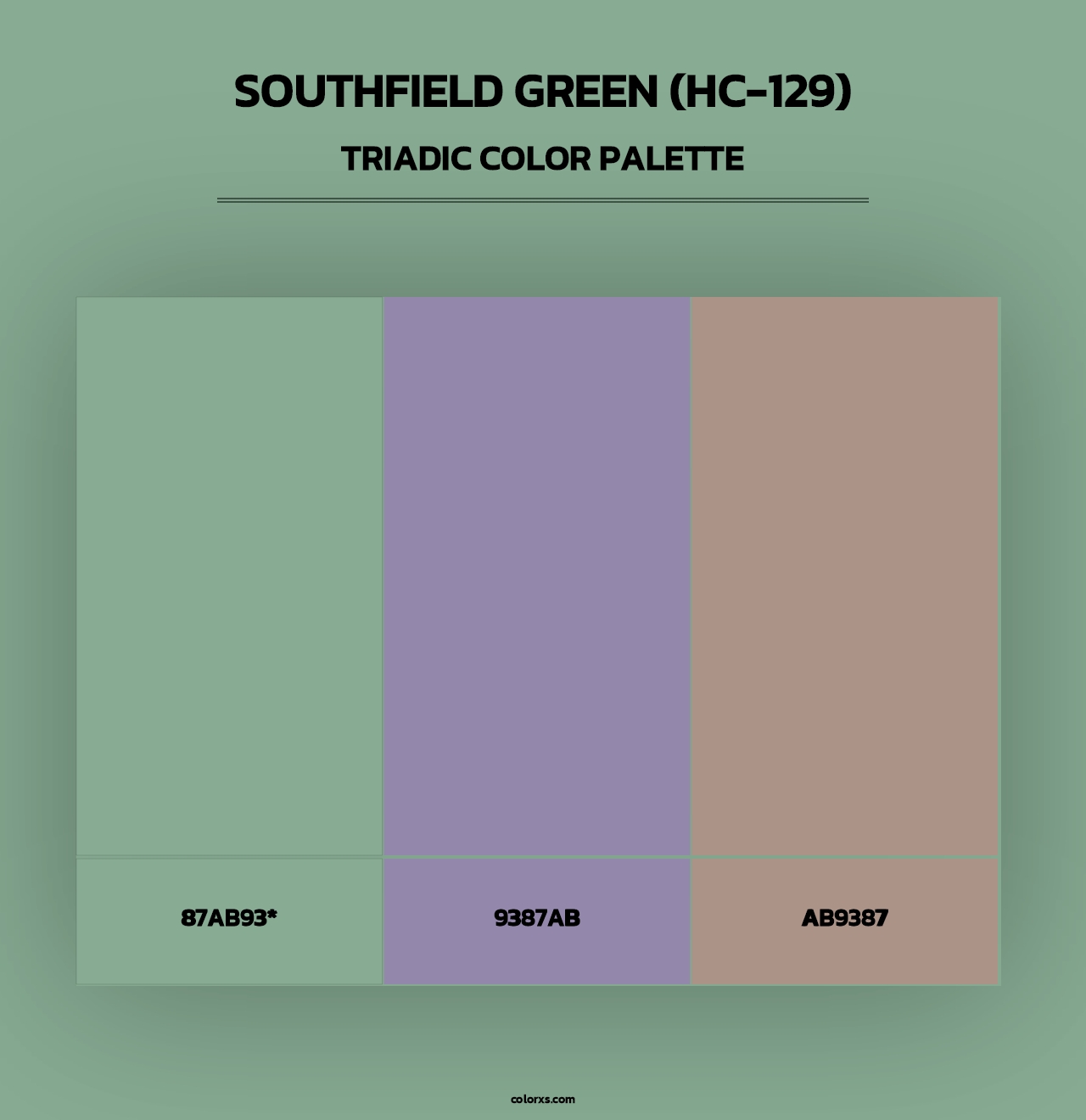 Southfield Green (HC-129) - Triadic Color Palette