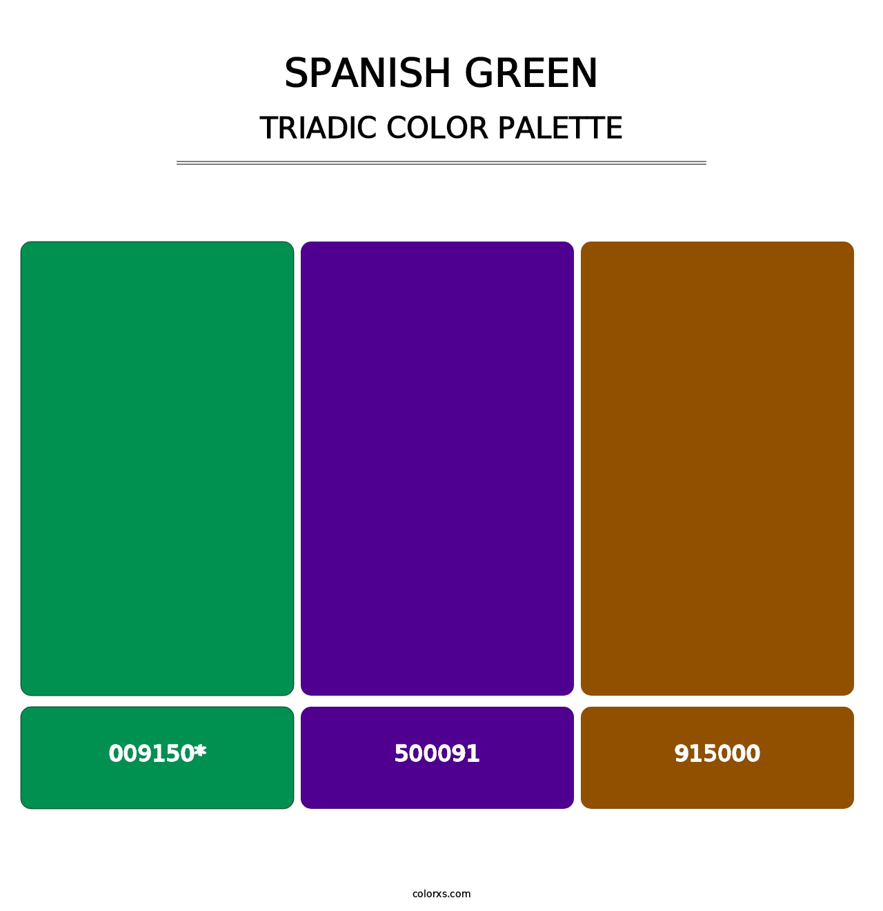 Spanish Green - Triadic Color Palette