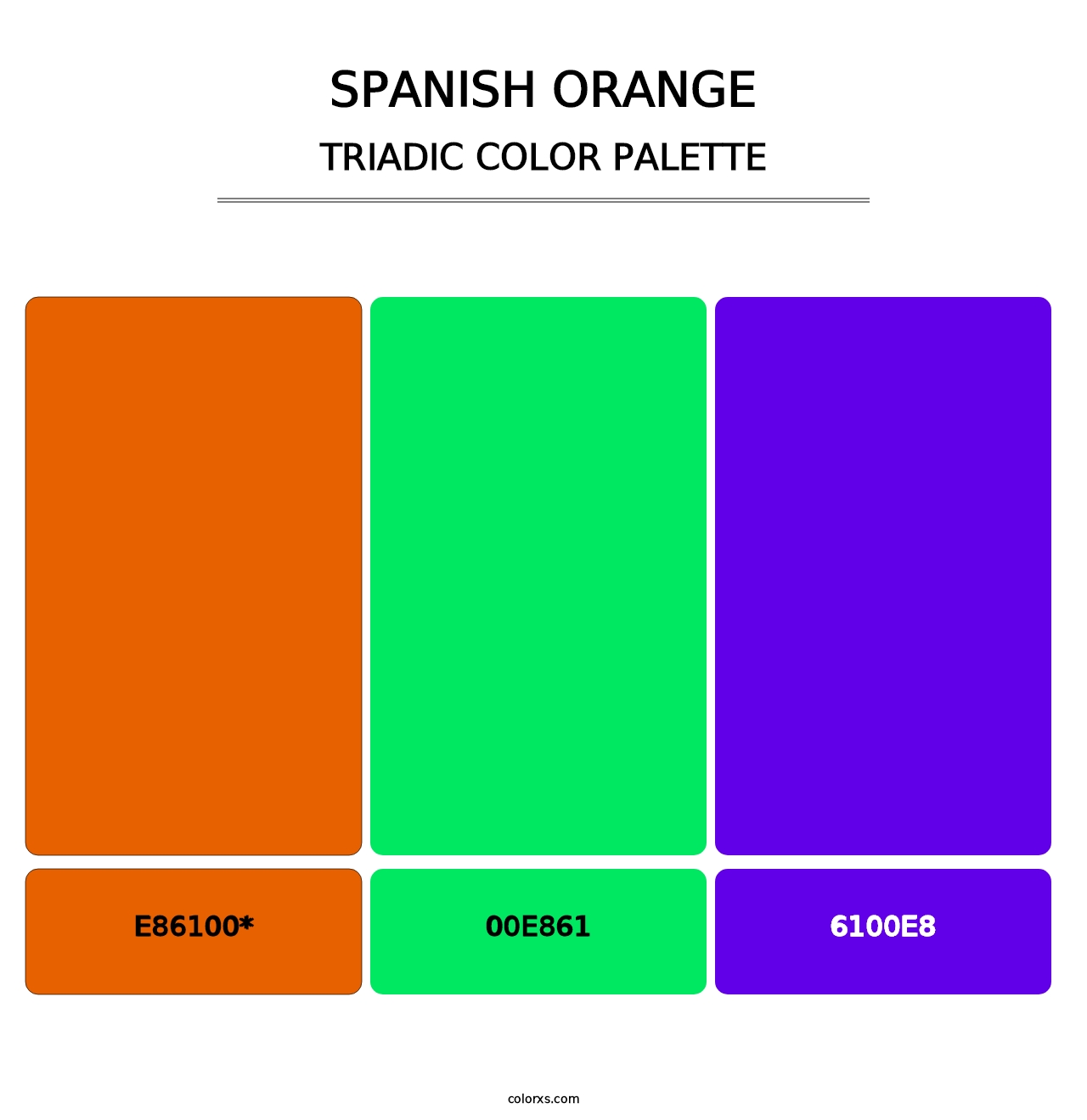 Spanish Orange - Triadic Color Palette