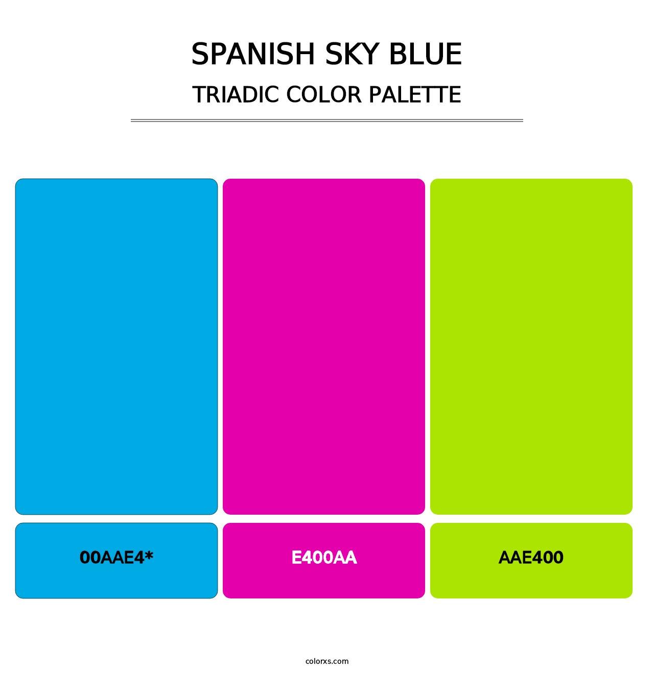 Spanish Sky Blue - Triadic Color Palette