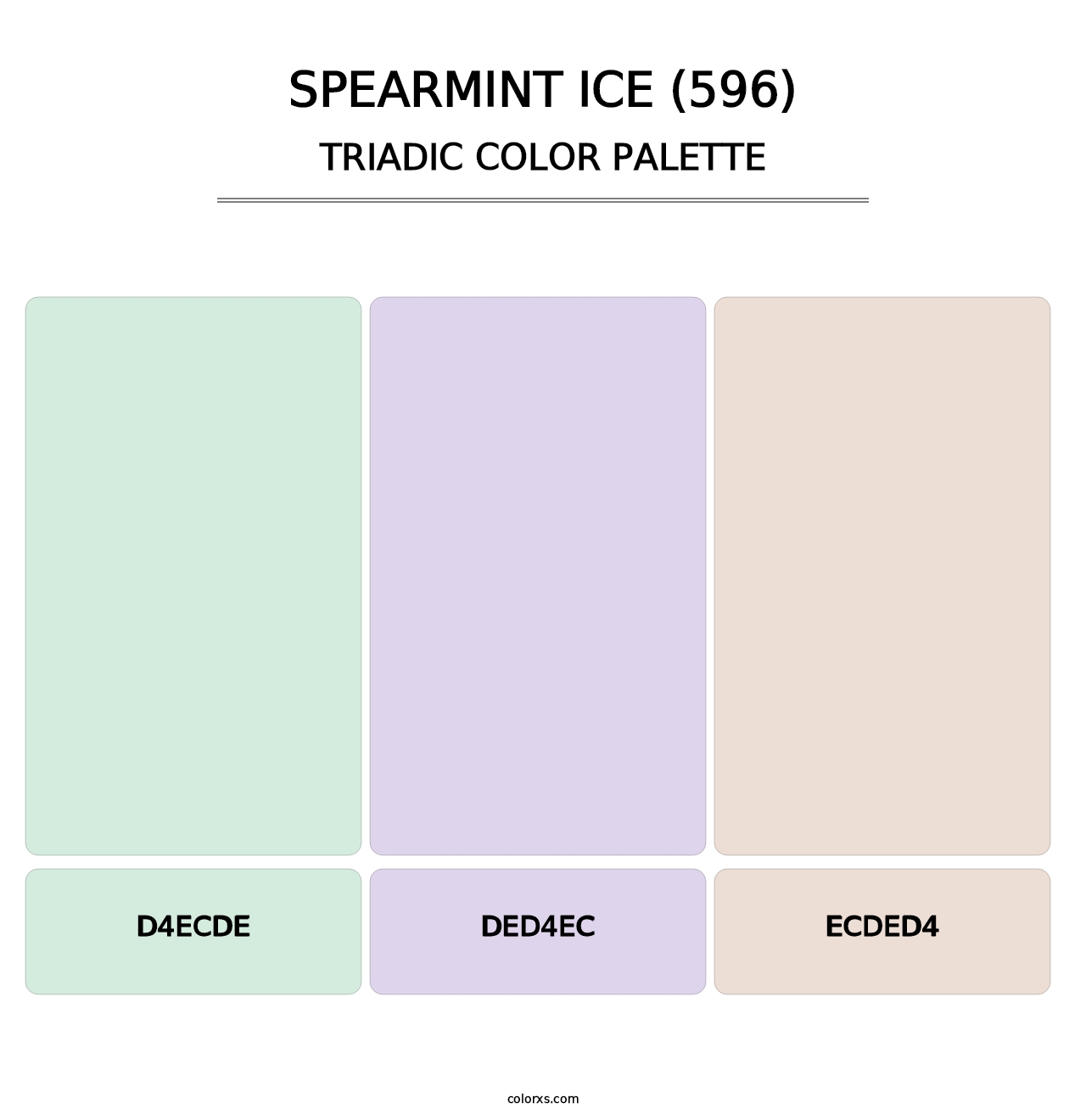Spearmint Ice (596) - Triadic Color Palette