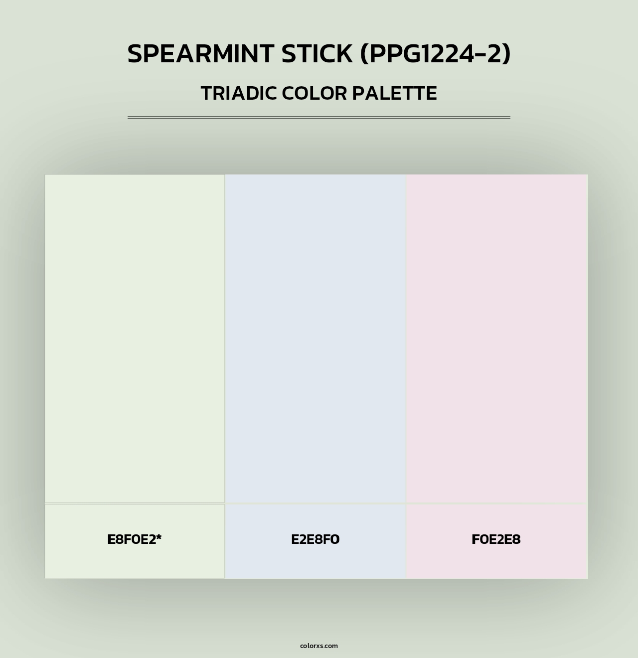 Spearmint Stick (PPG1224-2) - Triadic Color Palette