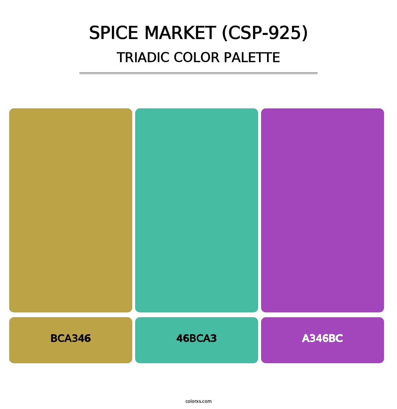 Spice Market (CSP-925) - Triadic Color Palette