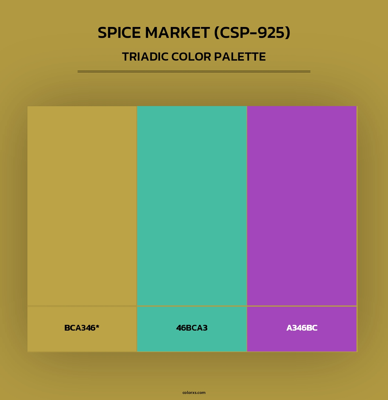 Spice Market (CSP-925) - Triadic Color Palette