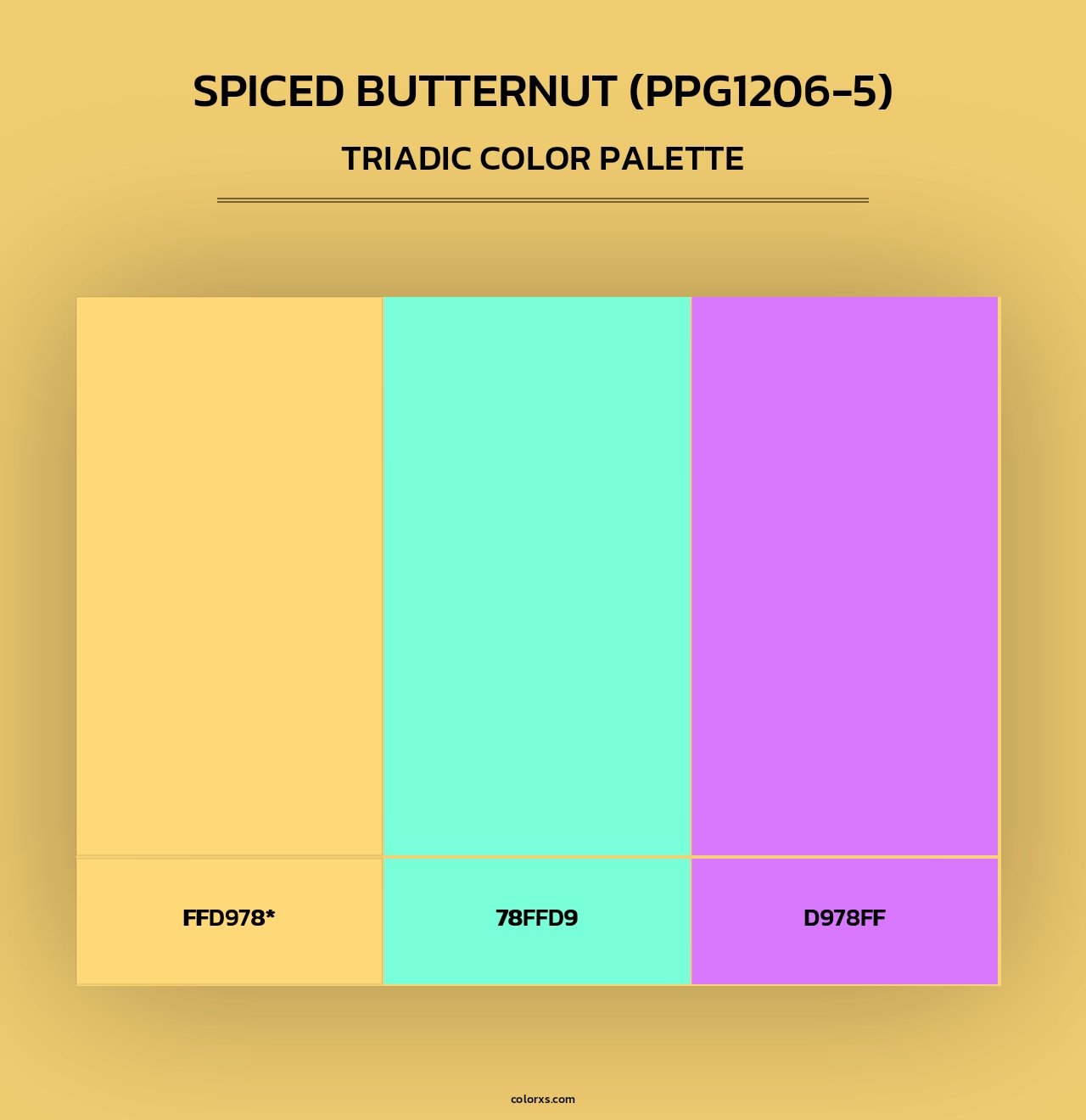 Spiced Butternut (PPG1206-5) - Triadic Color Palette