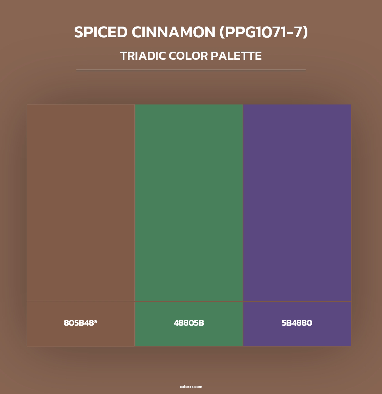 Spiced Cinnamon (PPG1071-7) - Triadic Color Palette