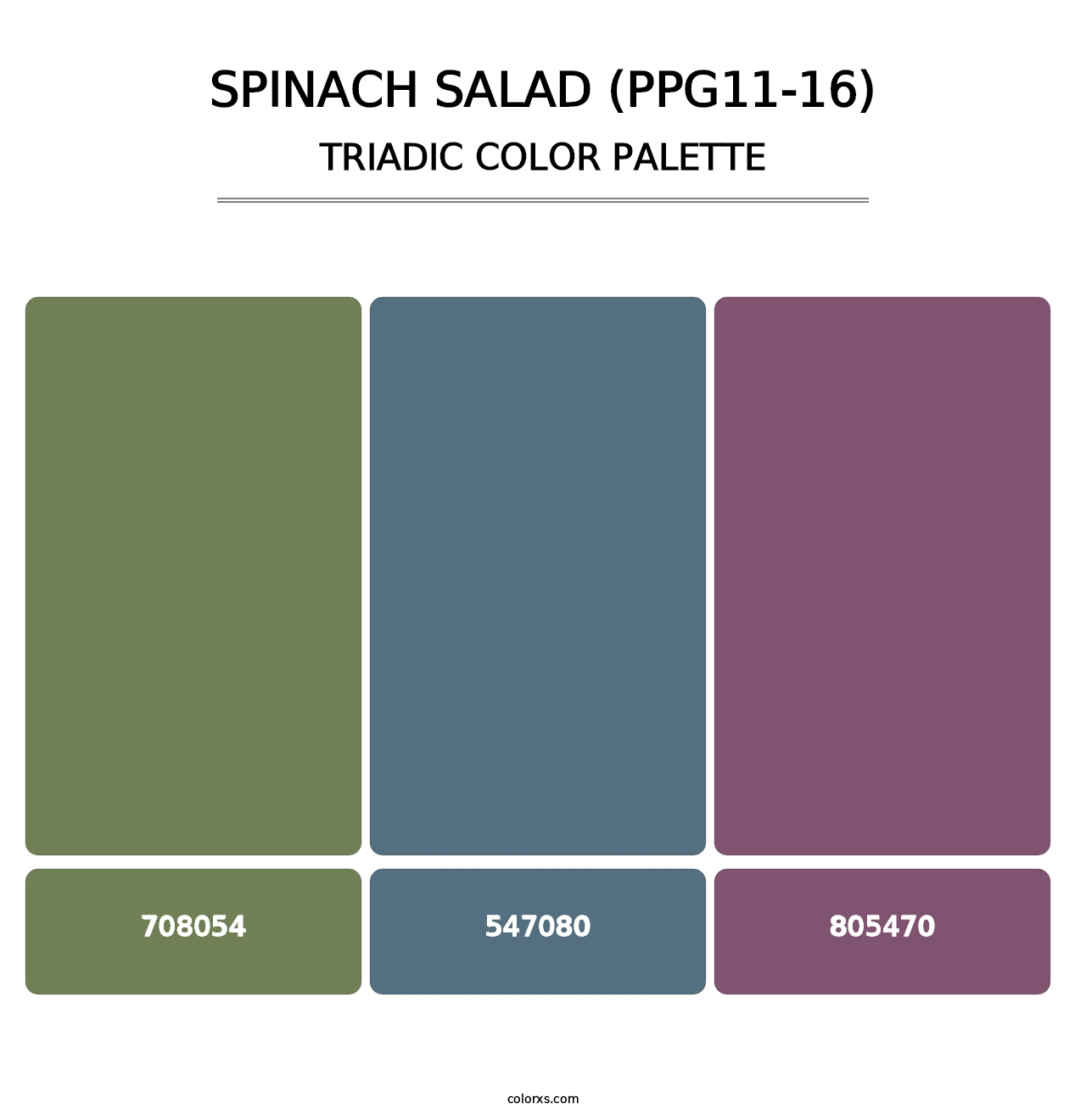 Spinach Salad (PPG11-16) - Triadic Color Palette
