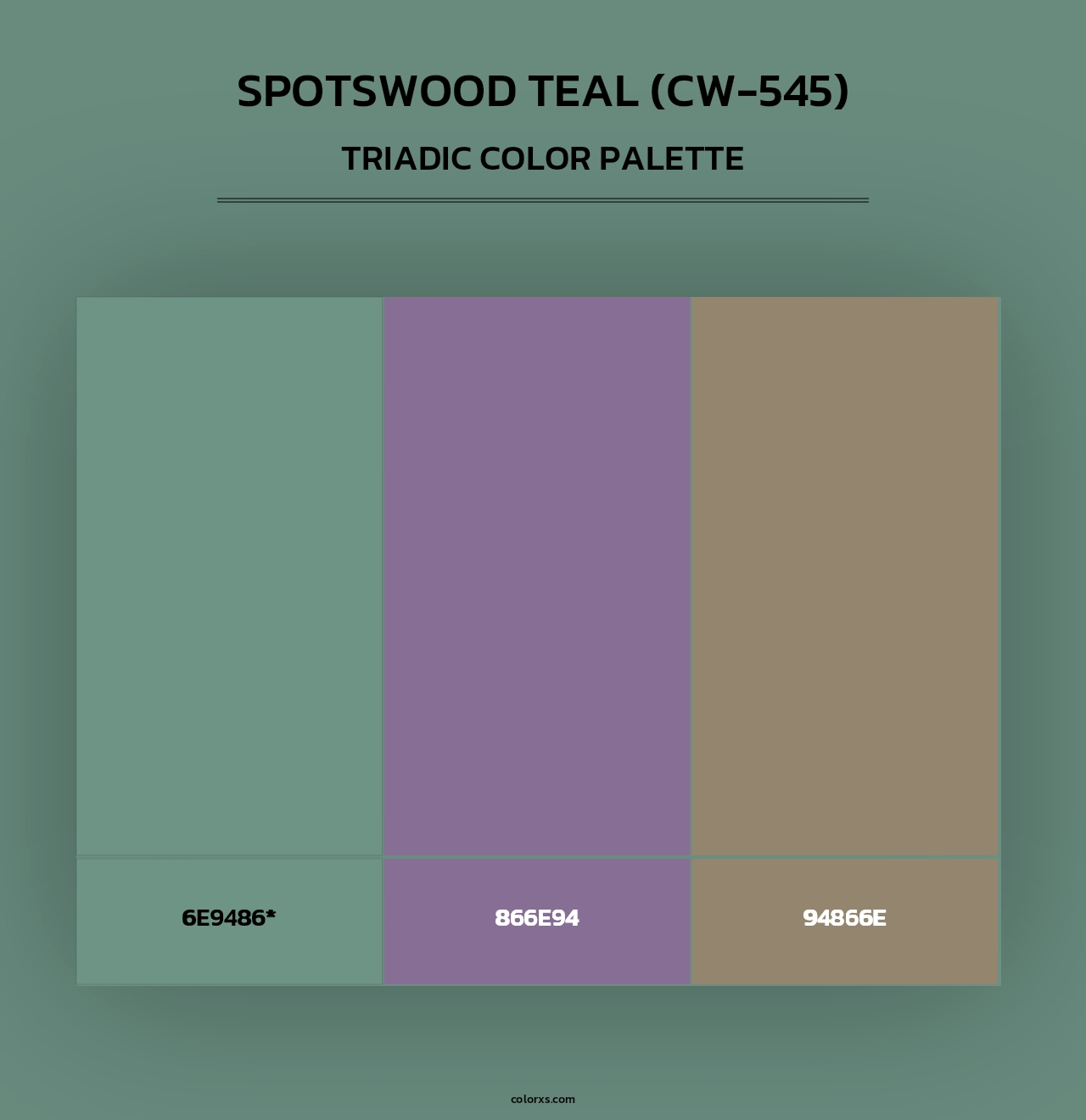 Spotswood Teal (CW-545) - Triadic Color Palette