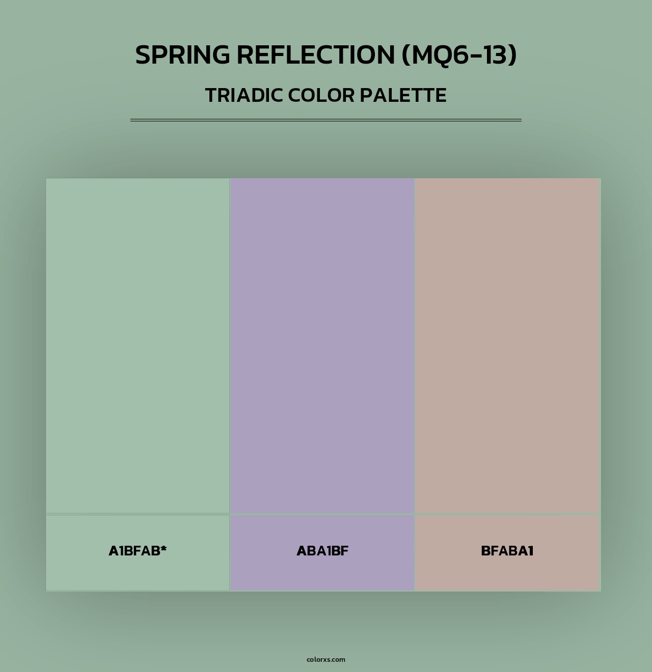 Spring Reflection (MQ6-13) - Triadic Color Palette