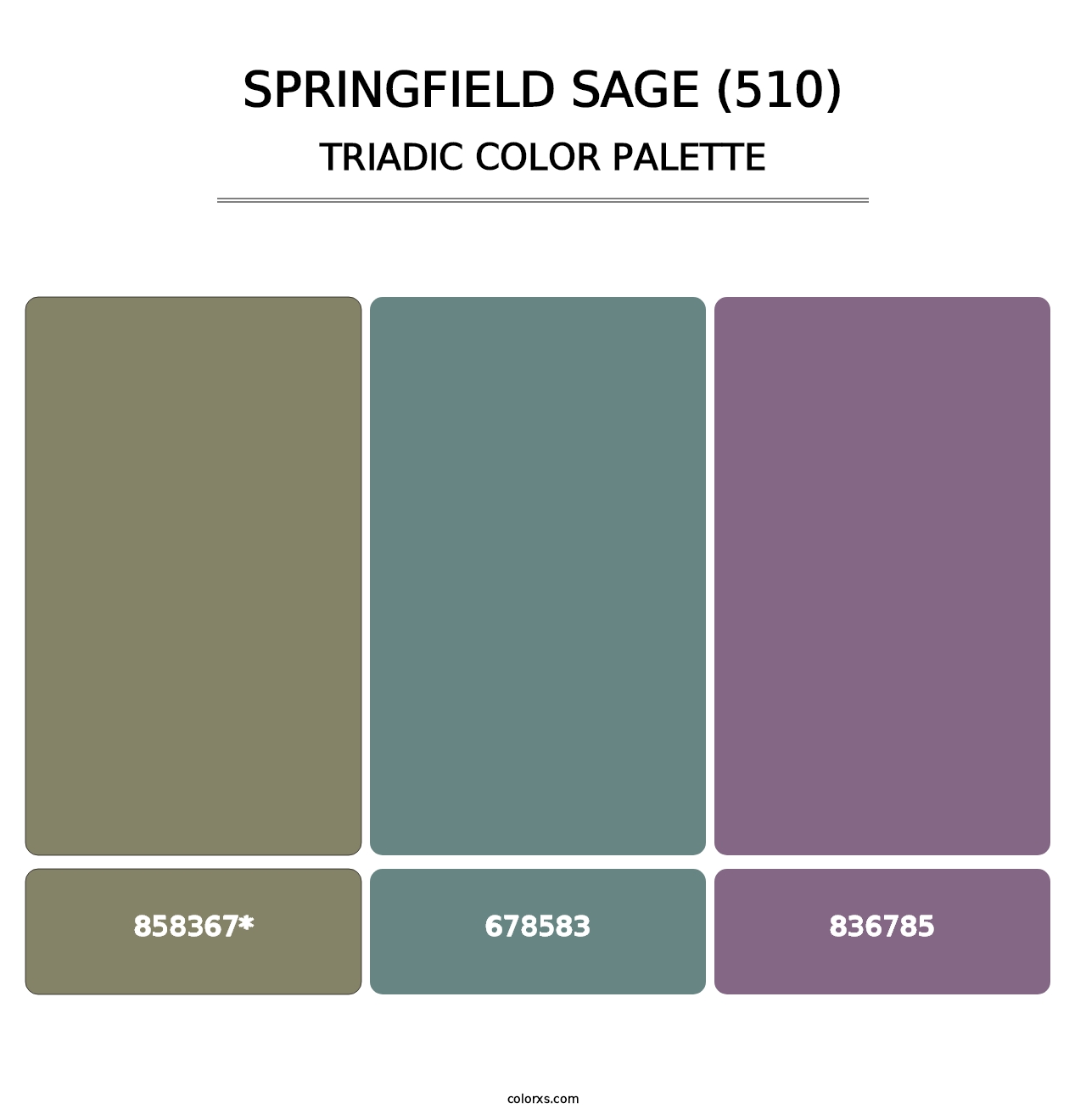 Springfield Sage (510) - Triadic Color Palette
