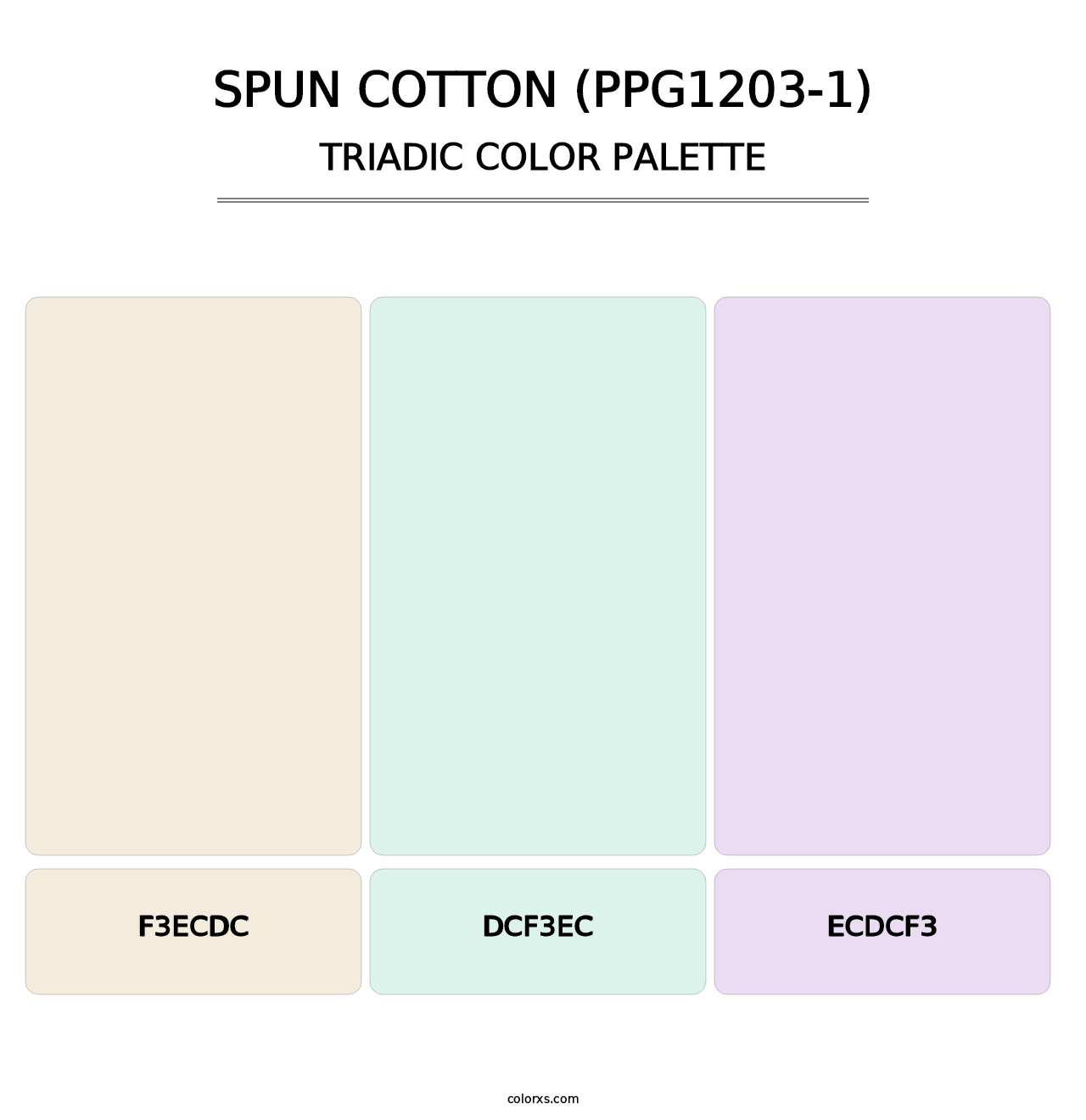 Spun Cotton (PPG1203-1) - Triadic Color Palette